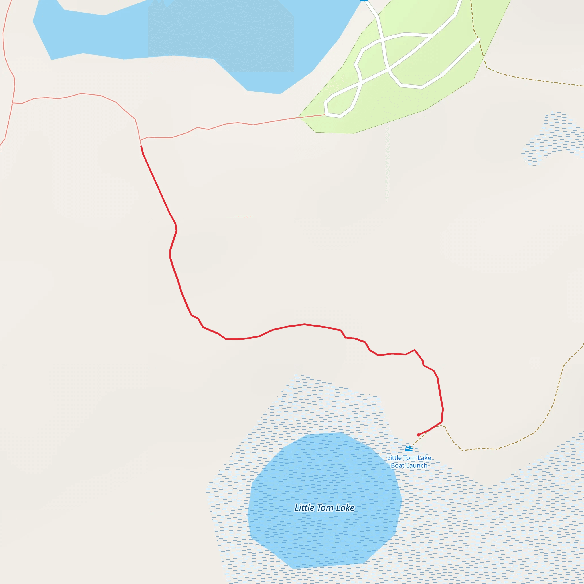 Little Tom Lake to Ely Lake mobile static map