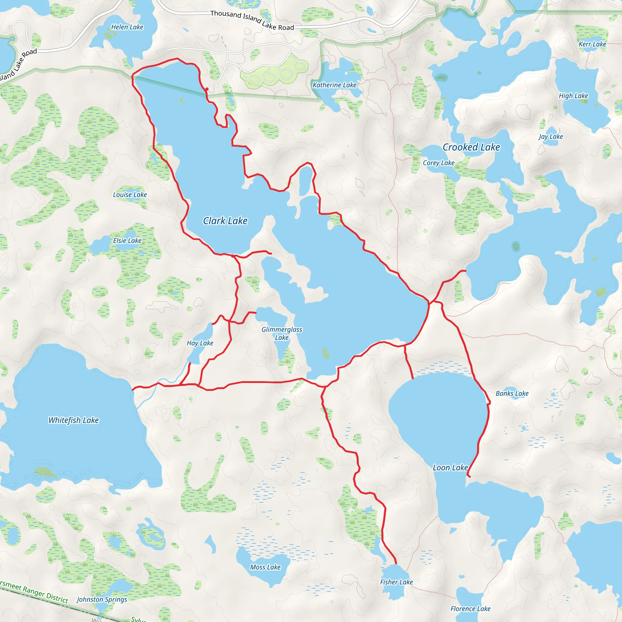 Clark Lake Trail mobile static map