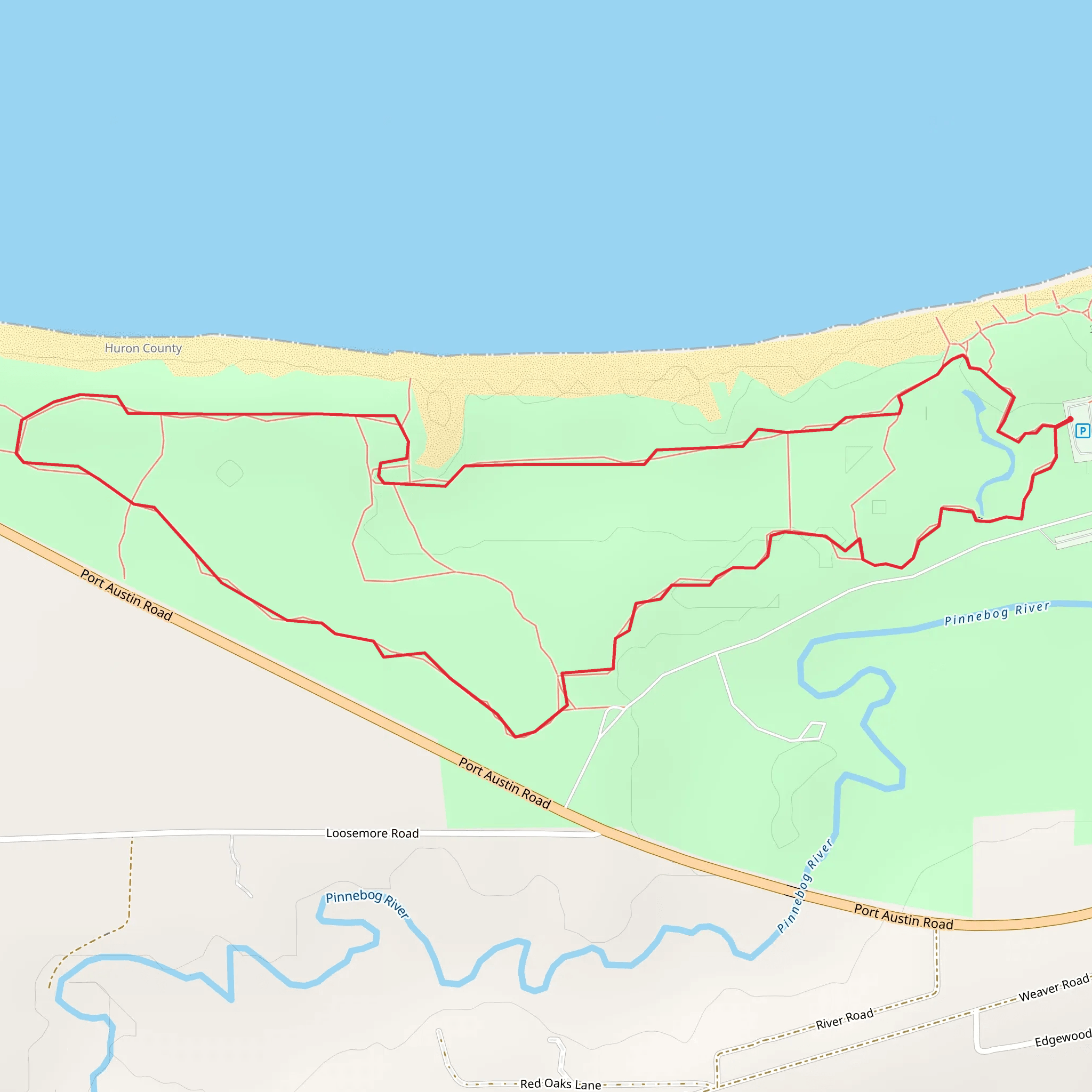 Port Crescent State Park Loop mobile static map
