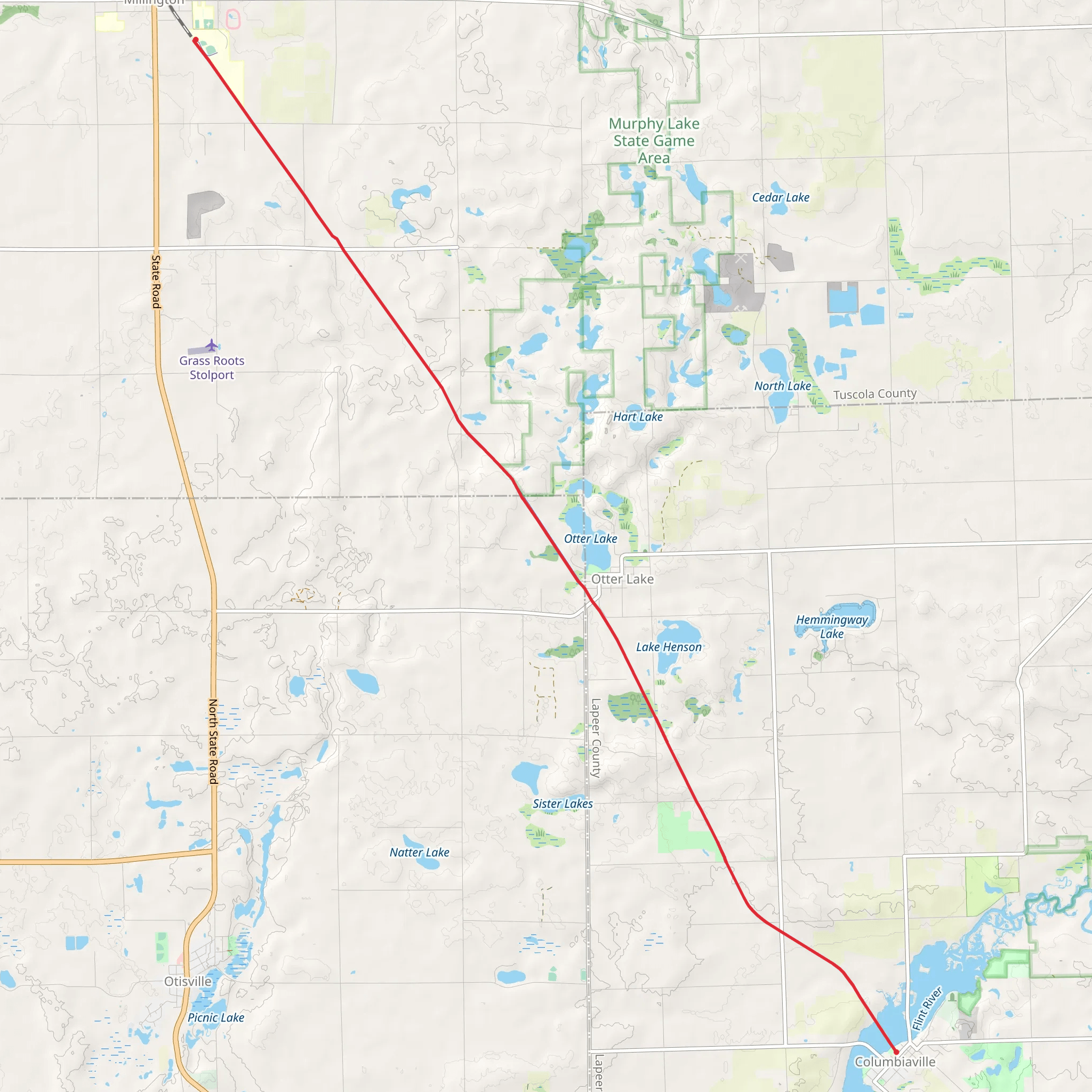 Southern Links Trailway mobile static map