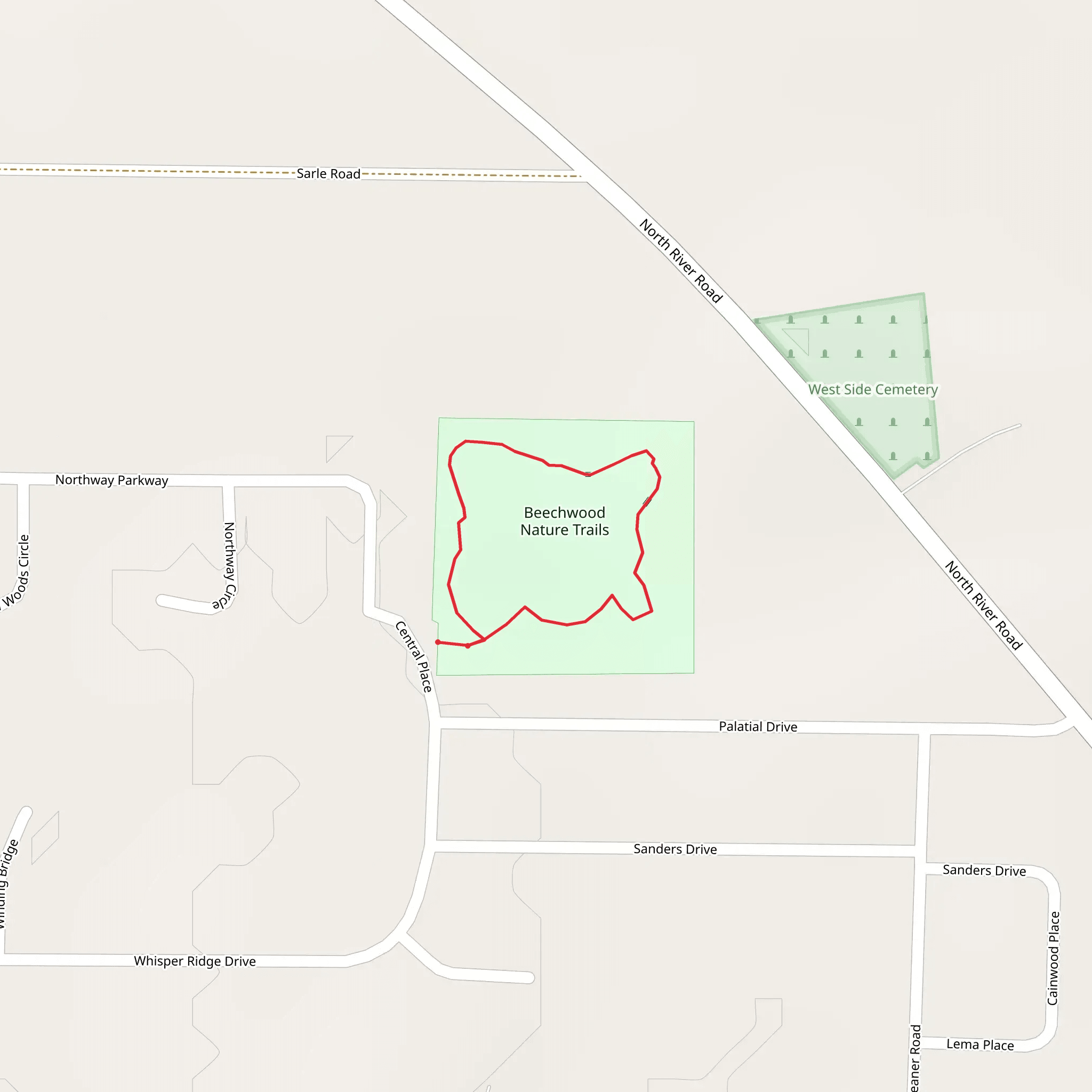 Beechwood Nature Loop Trail mobile static map