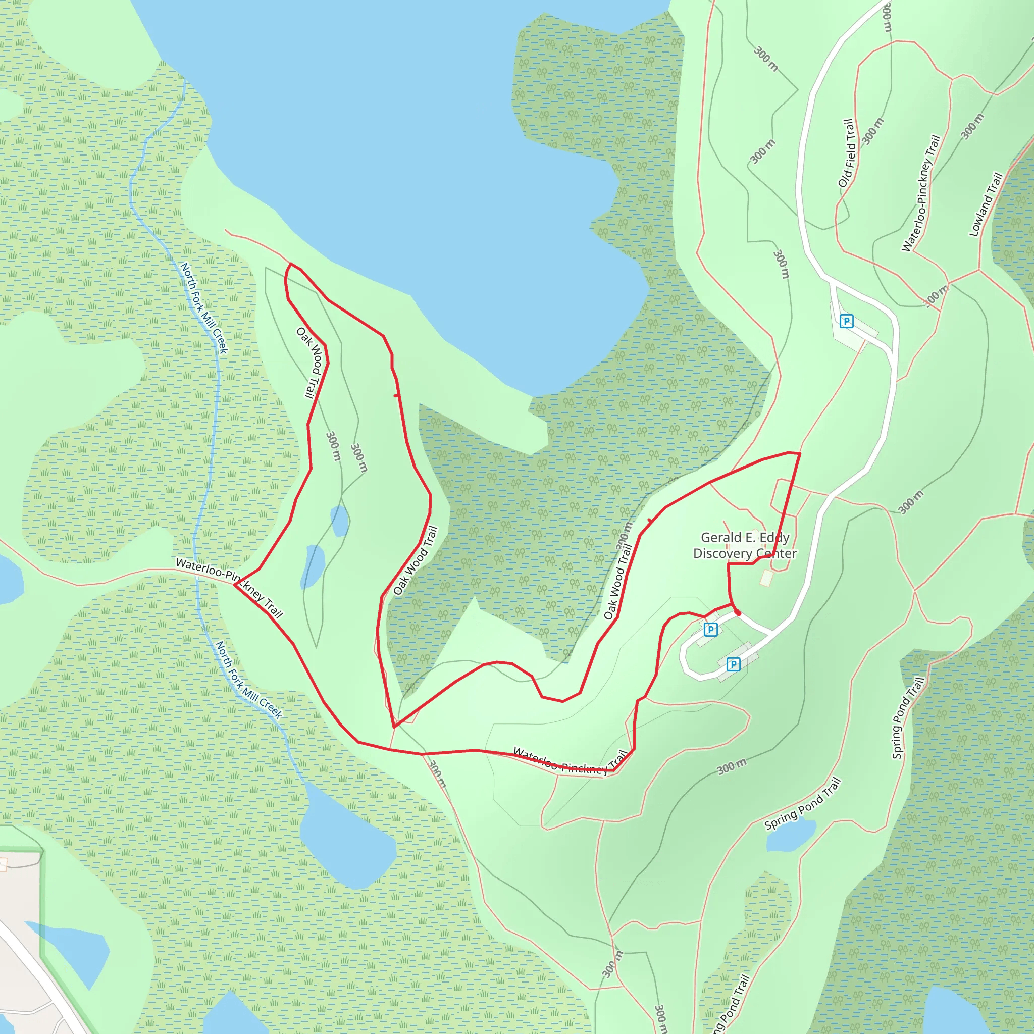 Waterloo-Pinckney Trail and Oak Wood Trail Loop mobile static map
