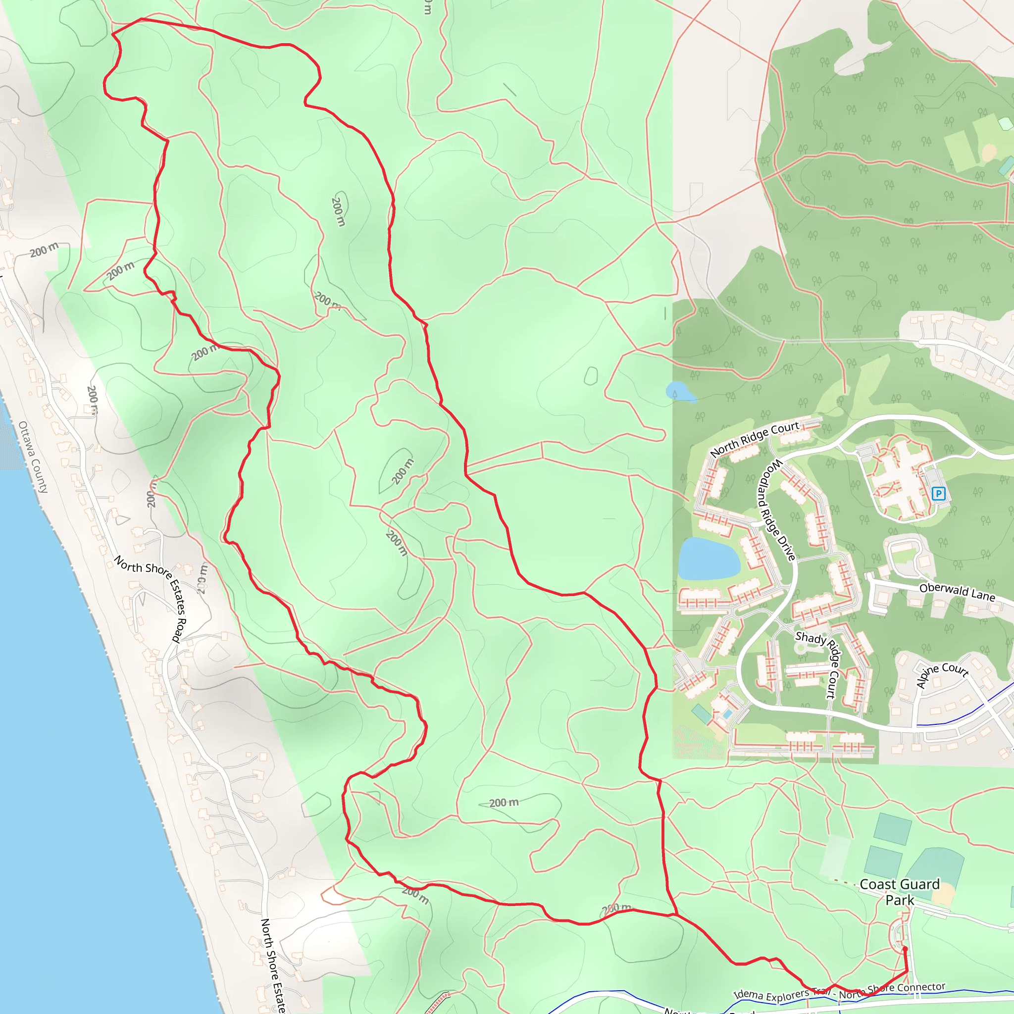 North Ottawa Dunes County Park Loop mobile static map