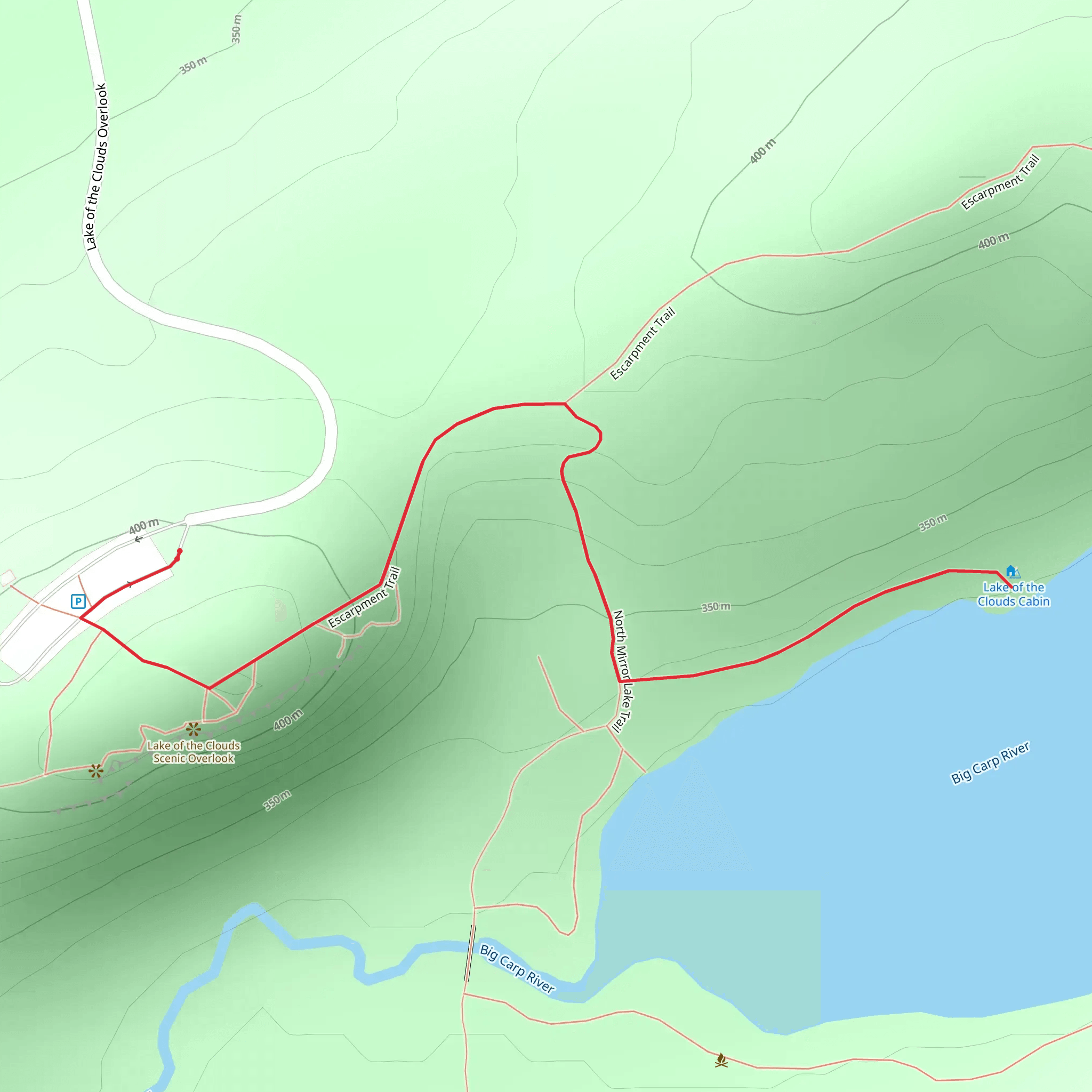 Lake of the Clouds - Escarpment Trail mobile static map