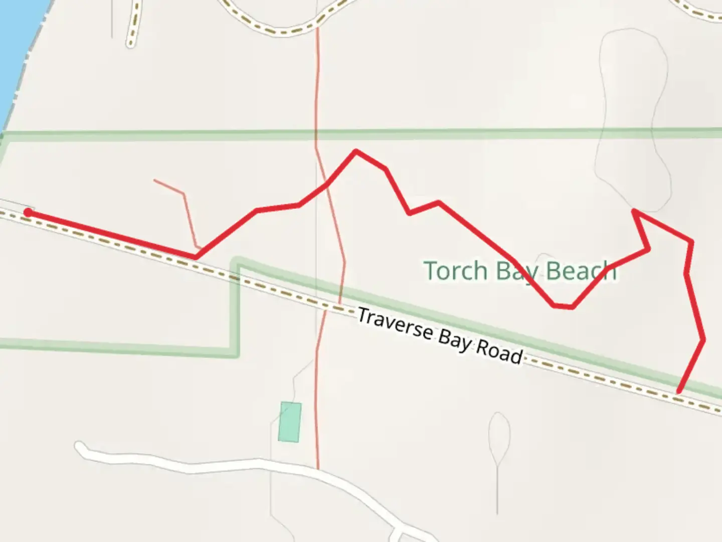 An image depicting the trail Traverse Bay Road Walk and its surrounding area.
