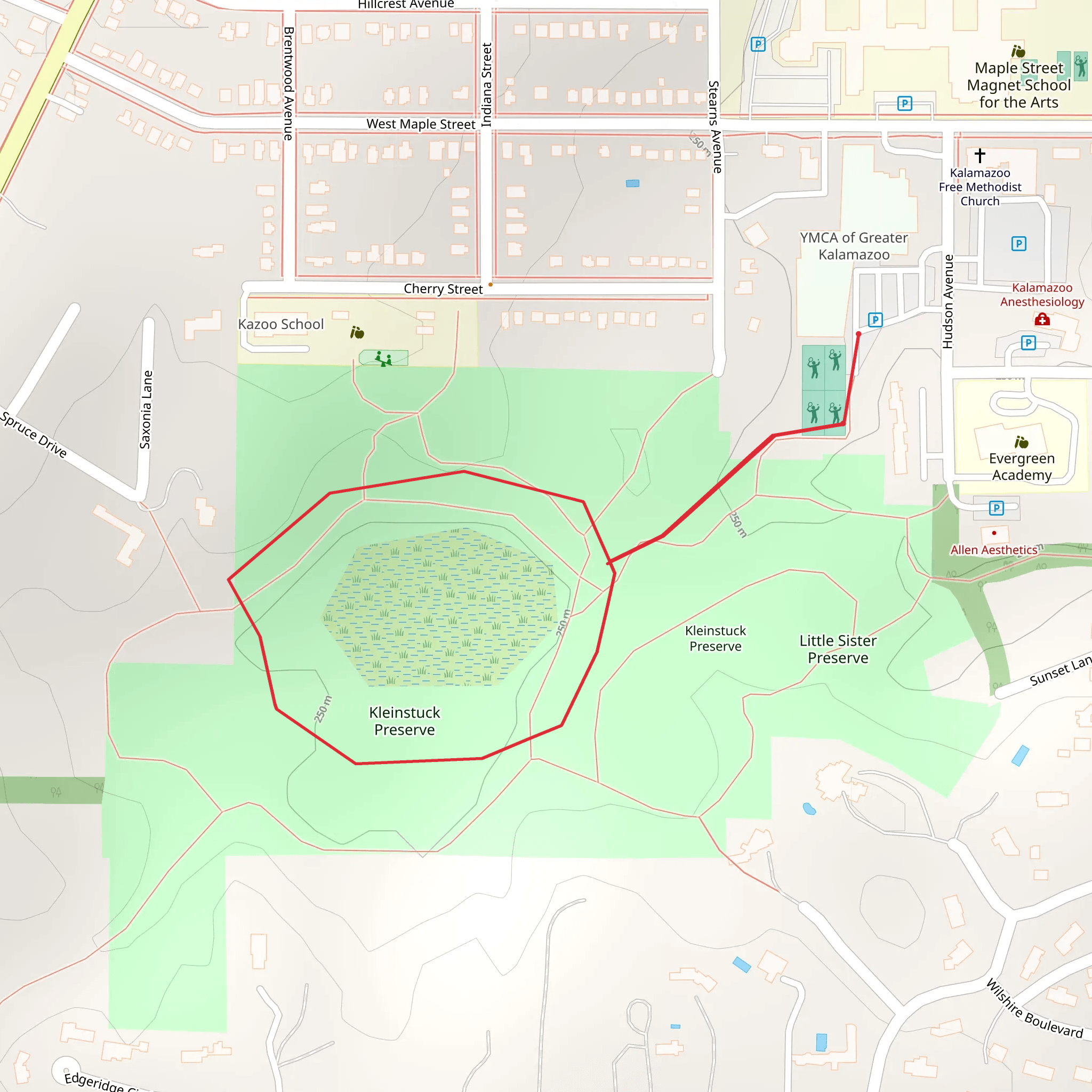 Kleinstuck Preserve Loop mobile static map