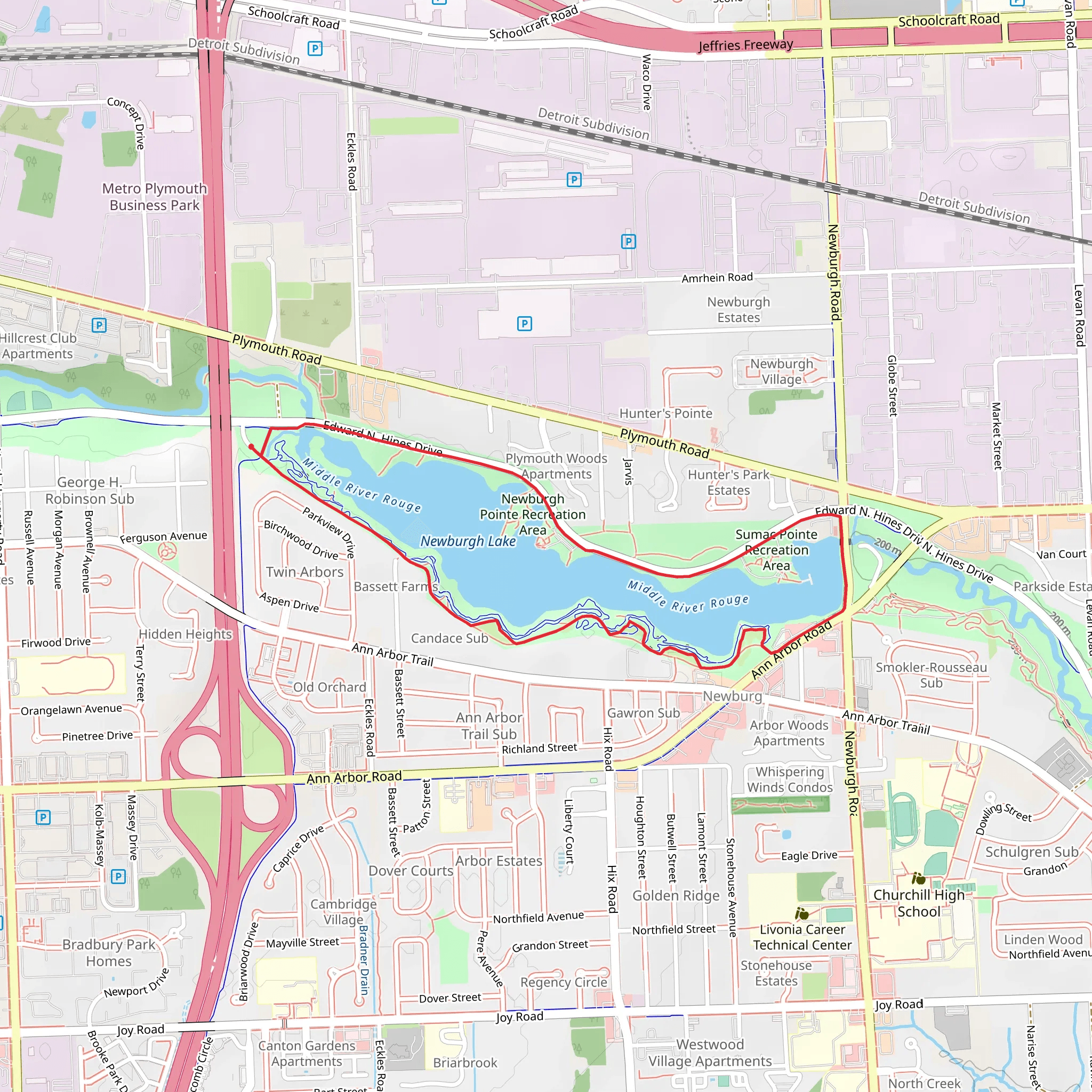 Newburgh Lake Loop mobile static map