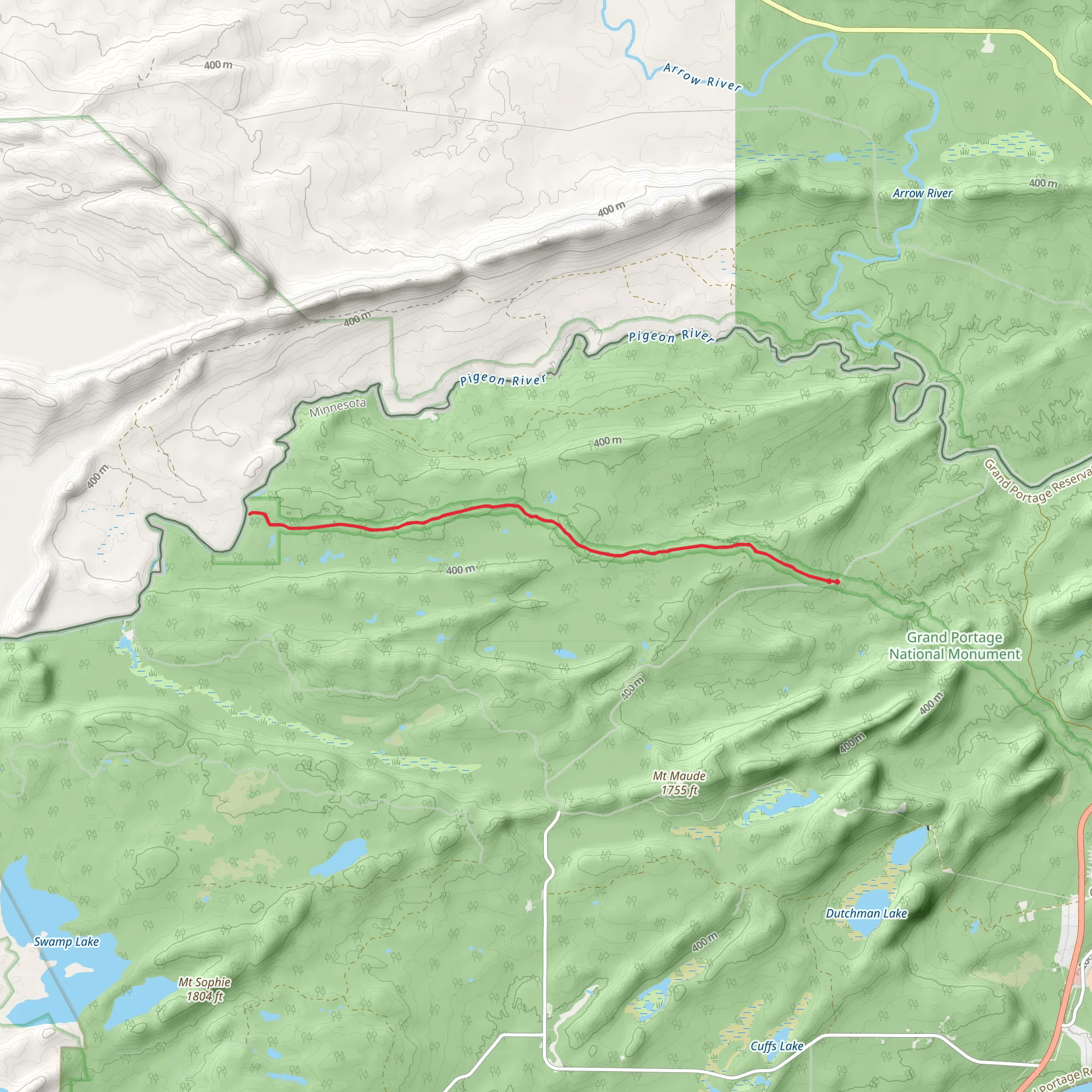 Backcountry Campgrounds - Grand Portage via Grand Portage Trail mobile static map