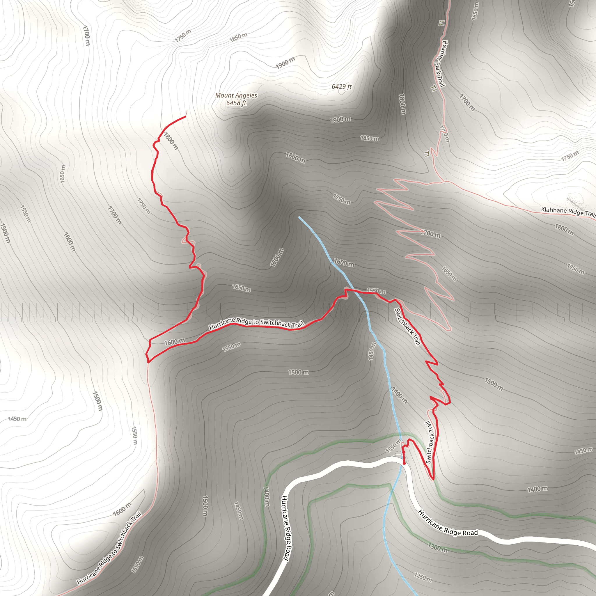 Mount Angeles Summit via Switchback Trail mobile static map