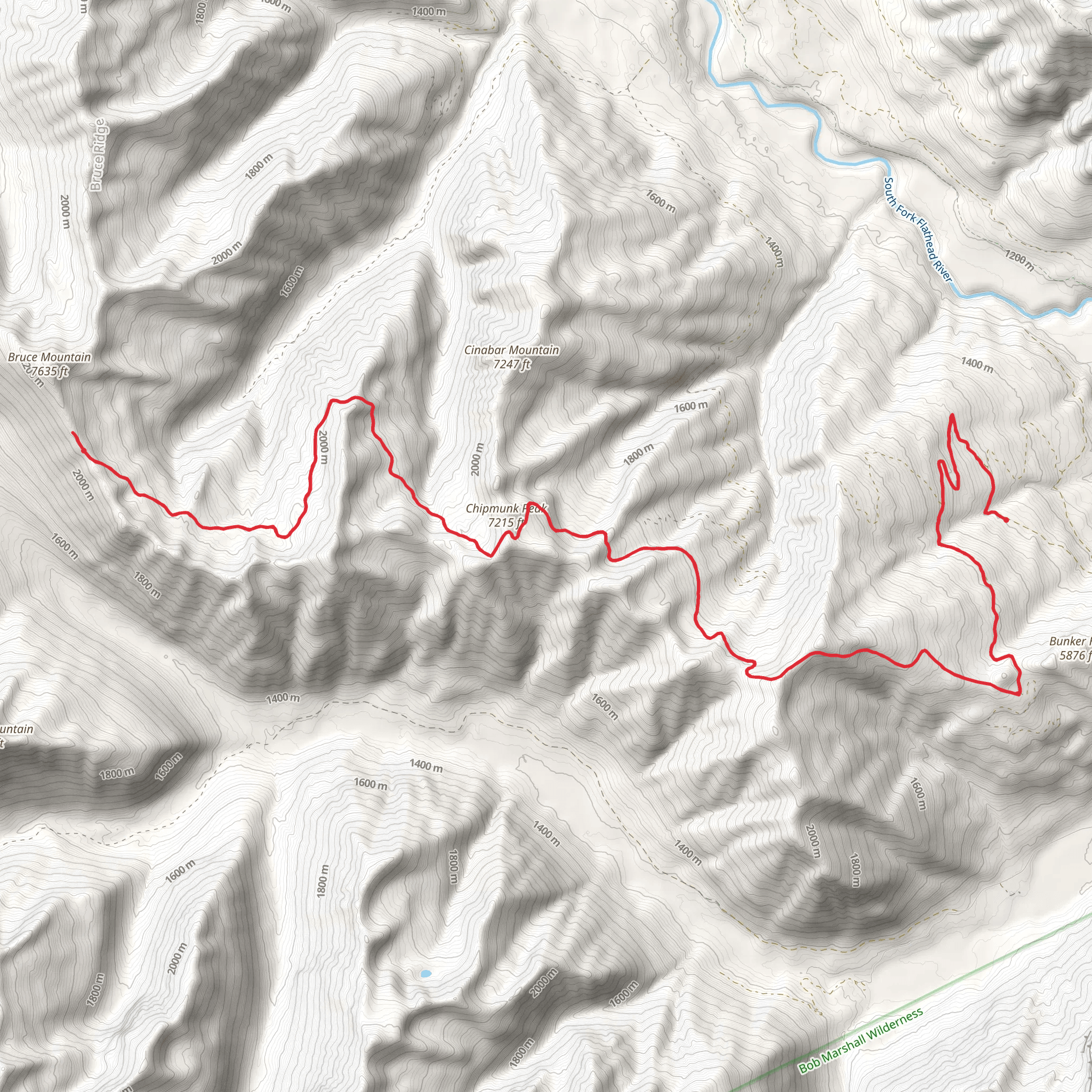 Chipmunk Peak Trail mobile static map