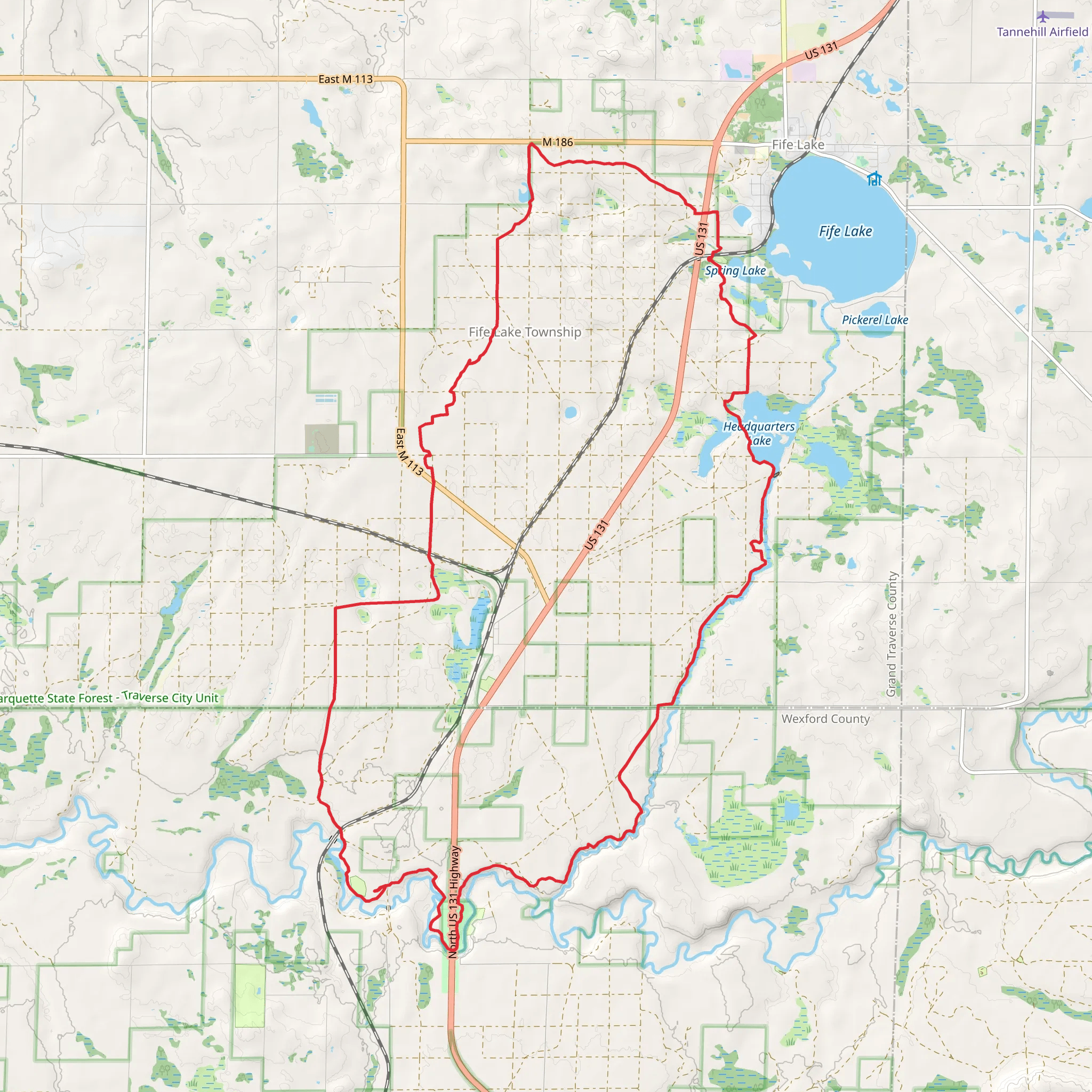 Fife Lake Trail - North Country Trail Loop mobile static map