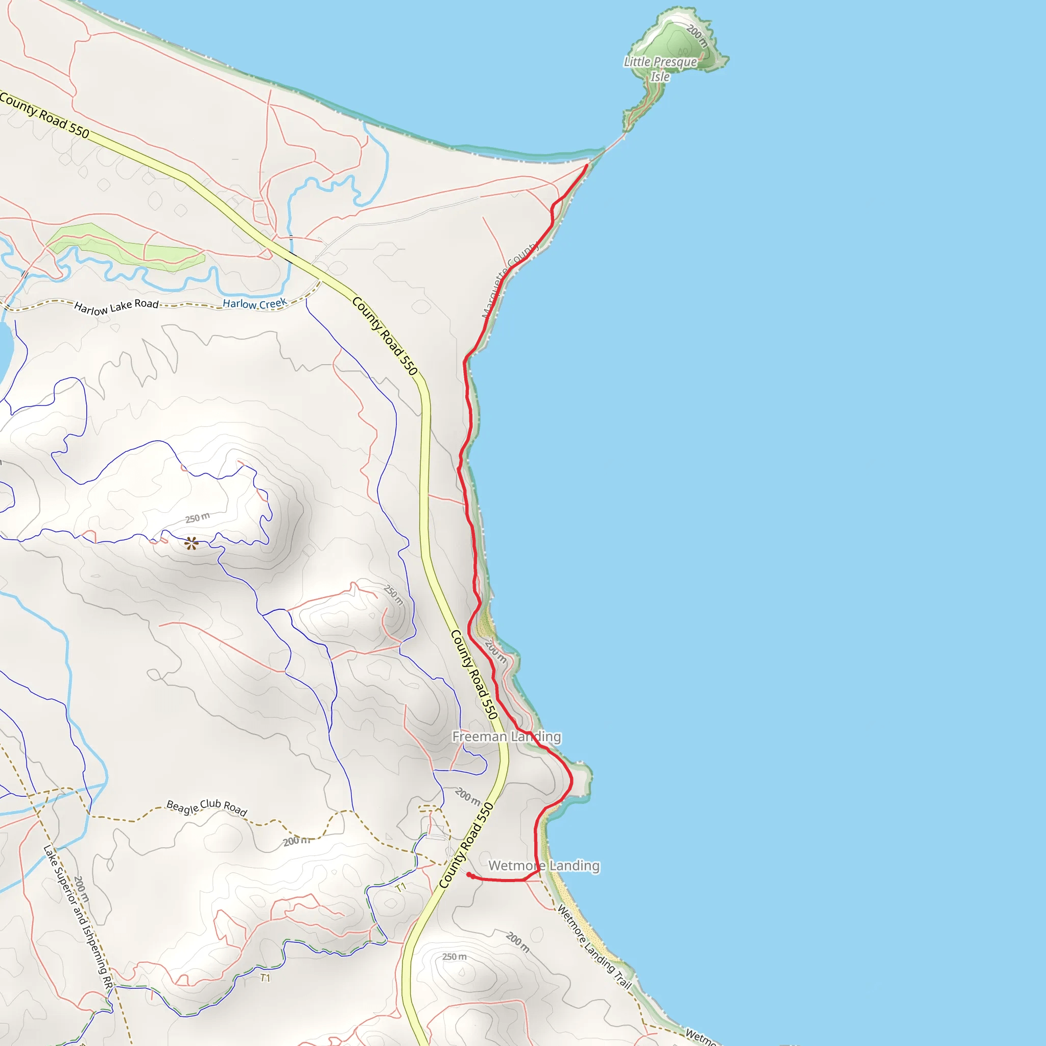 Shoreline Trail - Wetmore Landing mobile static map