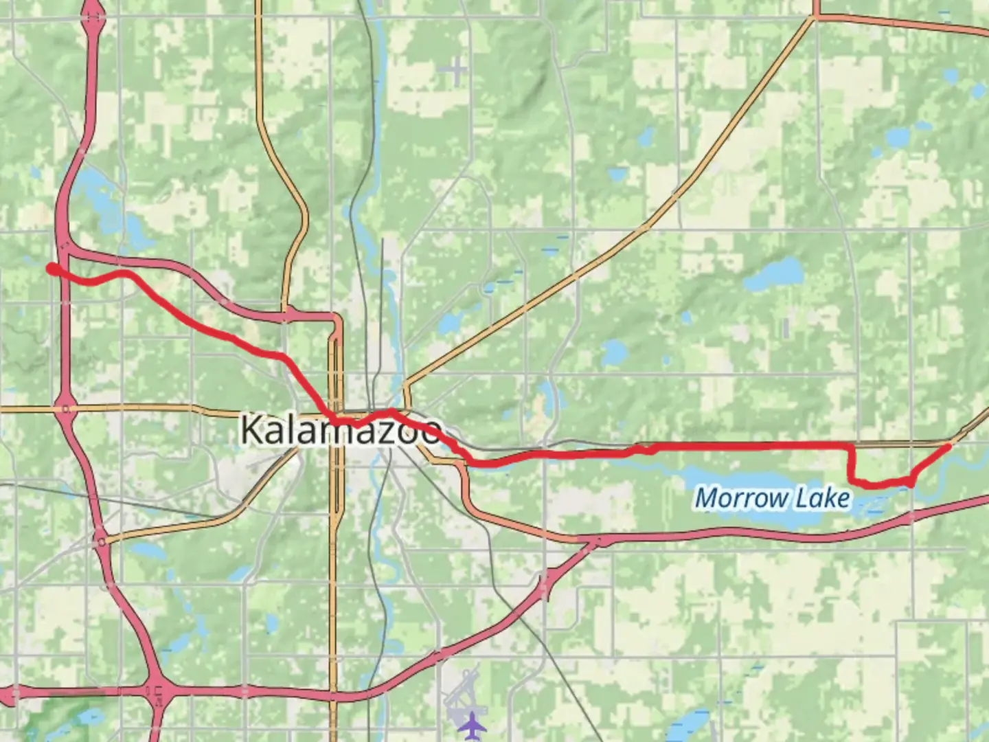An image depicting the trail Kalamazoo River Valley Trail and its surrounding area.
