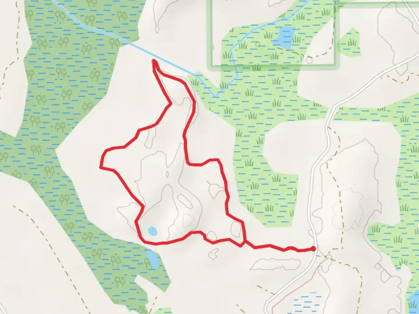 An image depicting the trail Lost Twin Lakes Pathway Loop and its surrounding area.