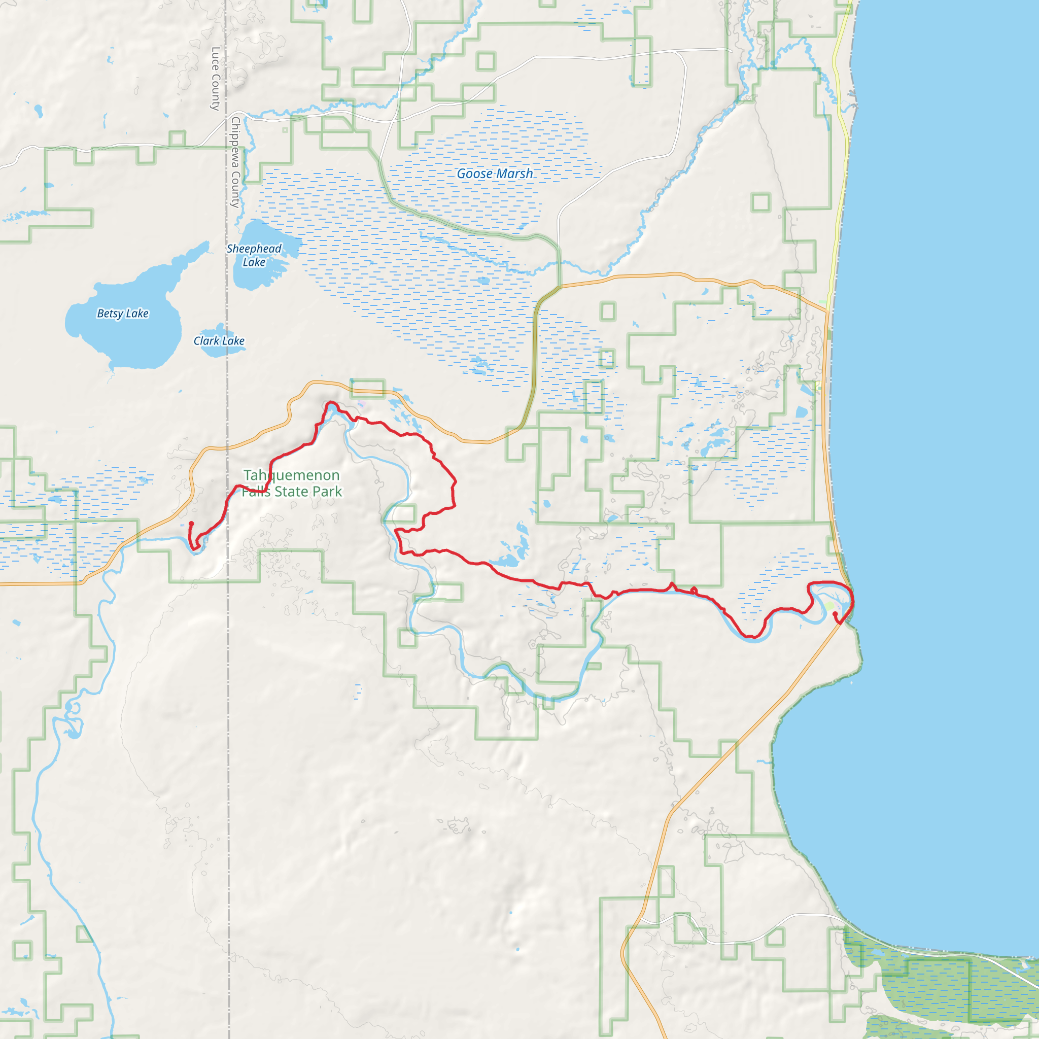 Tahquamenon River via NCT mobile static map