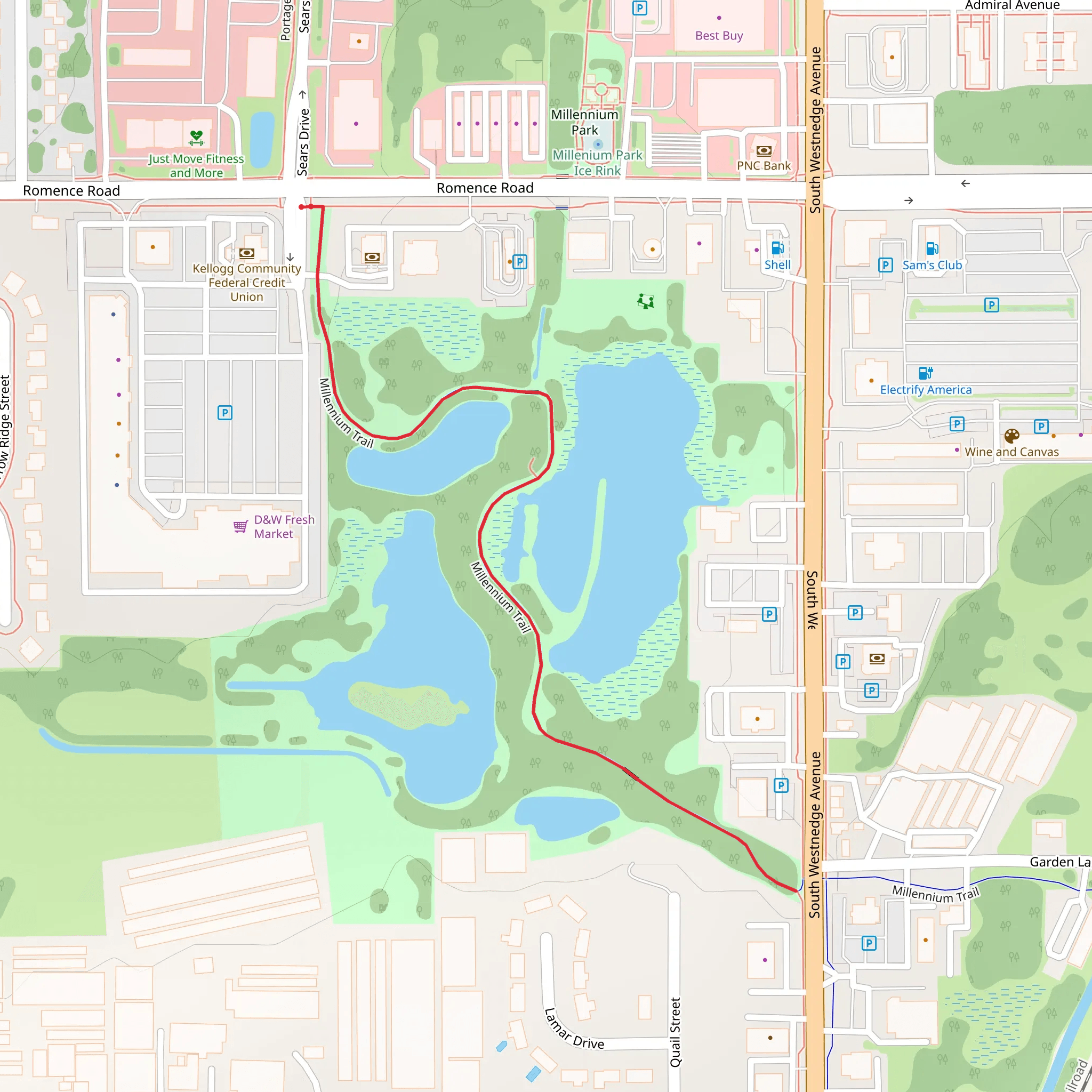 Millennium Trail mobile static map
