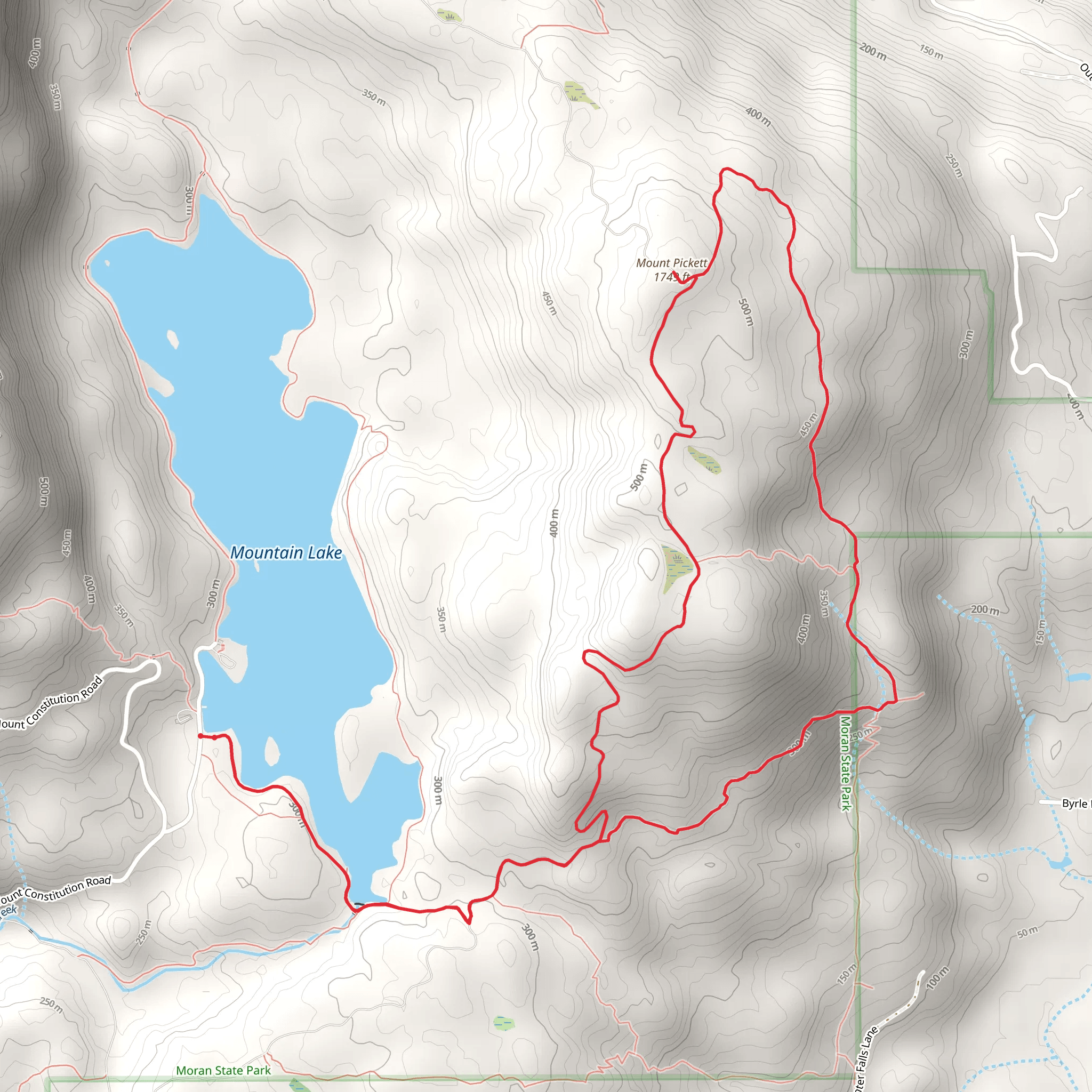 Mount Pickett Loop via Mountain Lake Trail mobile static map