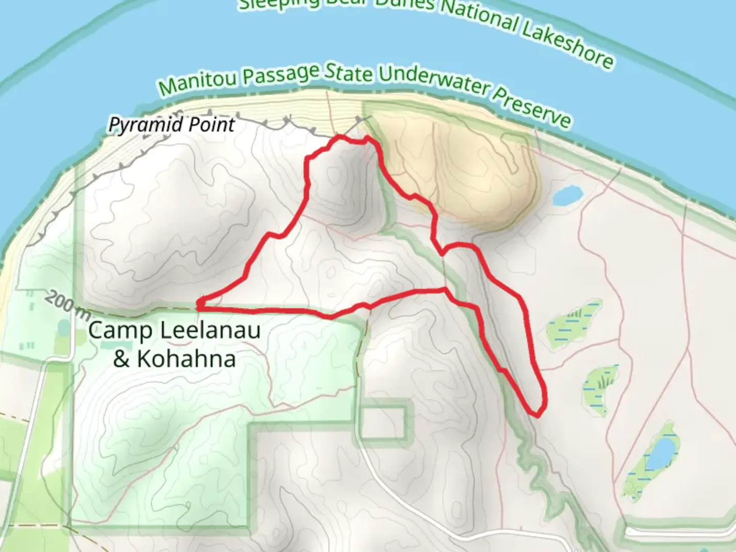 An image depicting the trail Pyramid Point Trail Loop and its surrounding area.