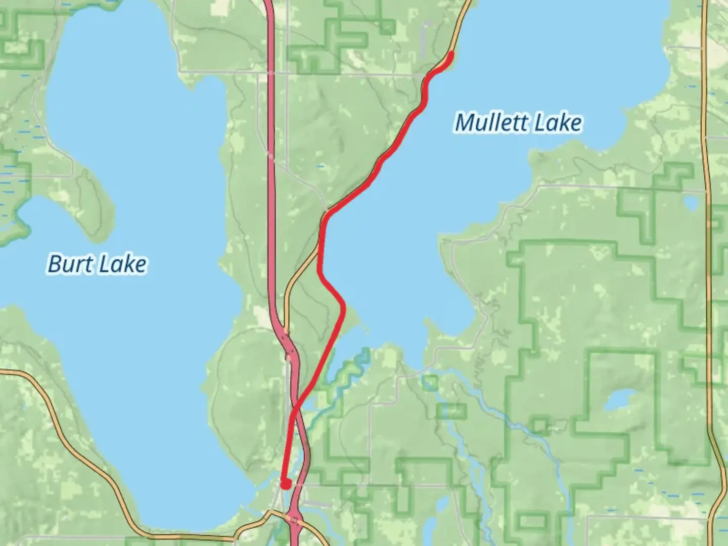 An image depicting the trail North Central State Trail from Indian River and its surrounding area.