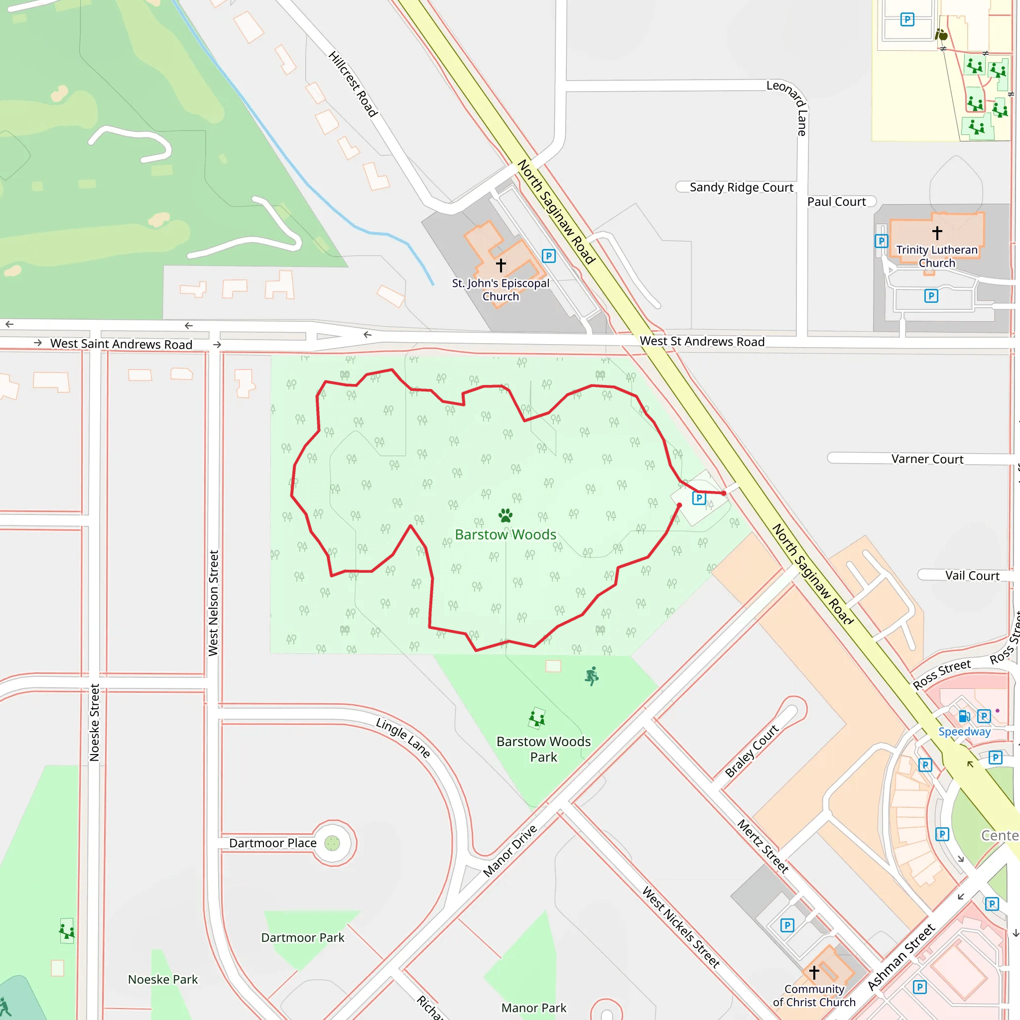 Barstow Woods Loop mobile static map