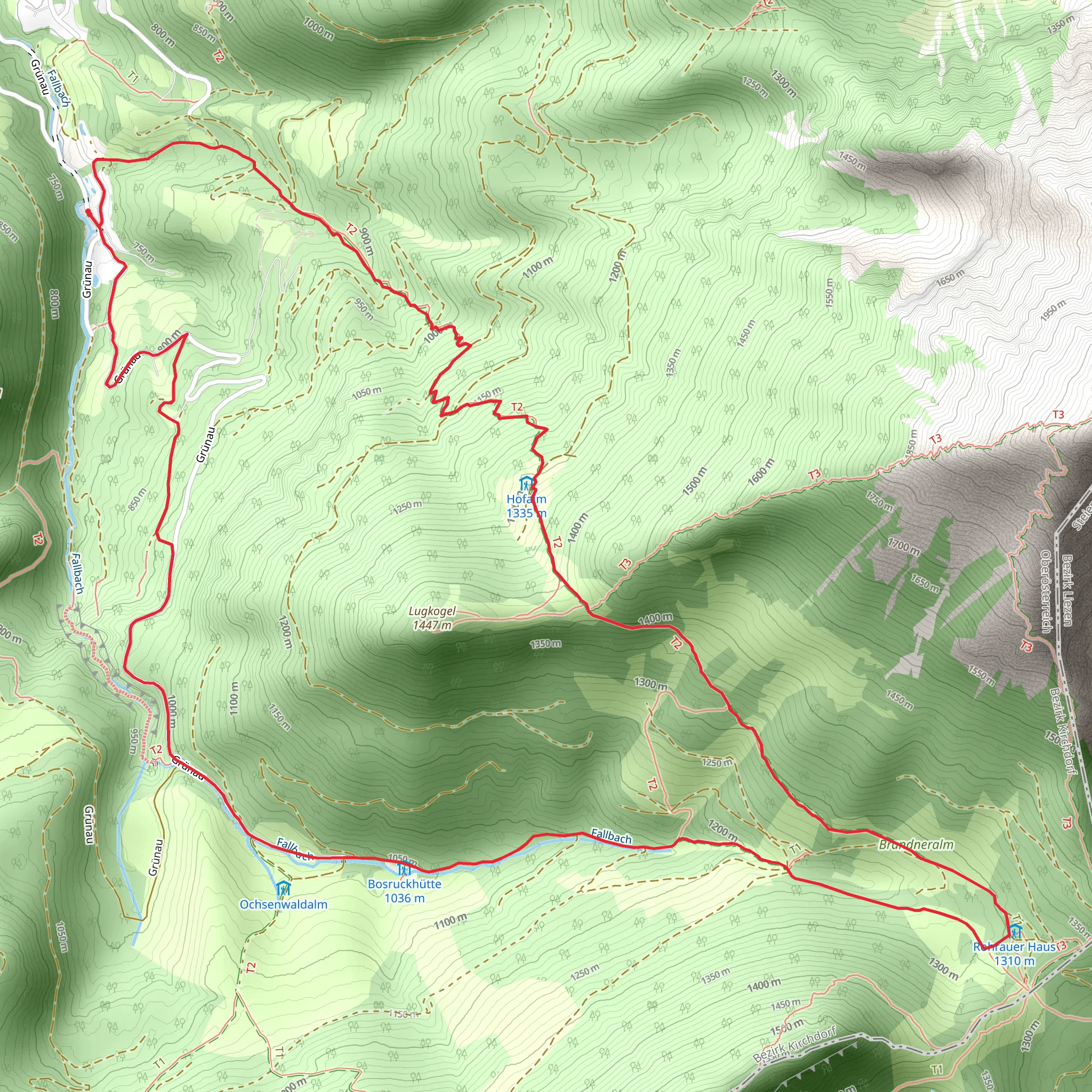 3 Hütten Wanderung Bosruck-Rohrauerhaus-Hofalm mobile static map