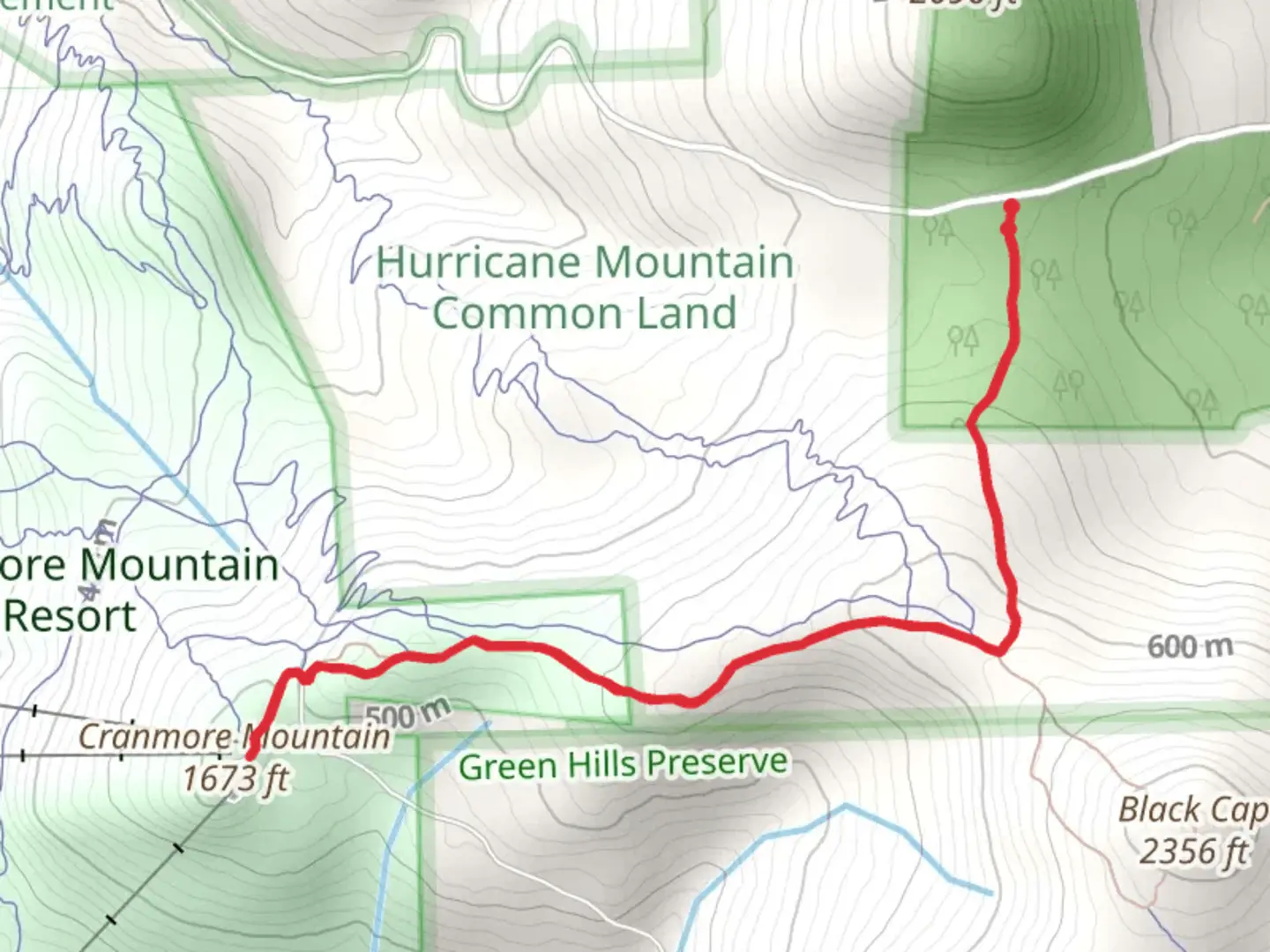 An image depicting the trail Cranmore Mountain via Cranmore Trail and its surrounding area.