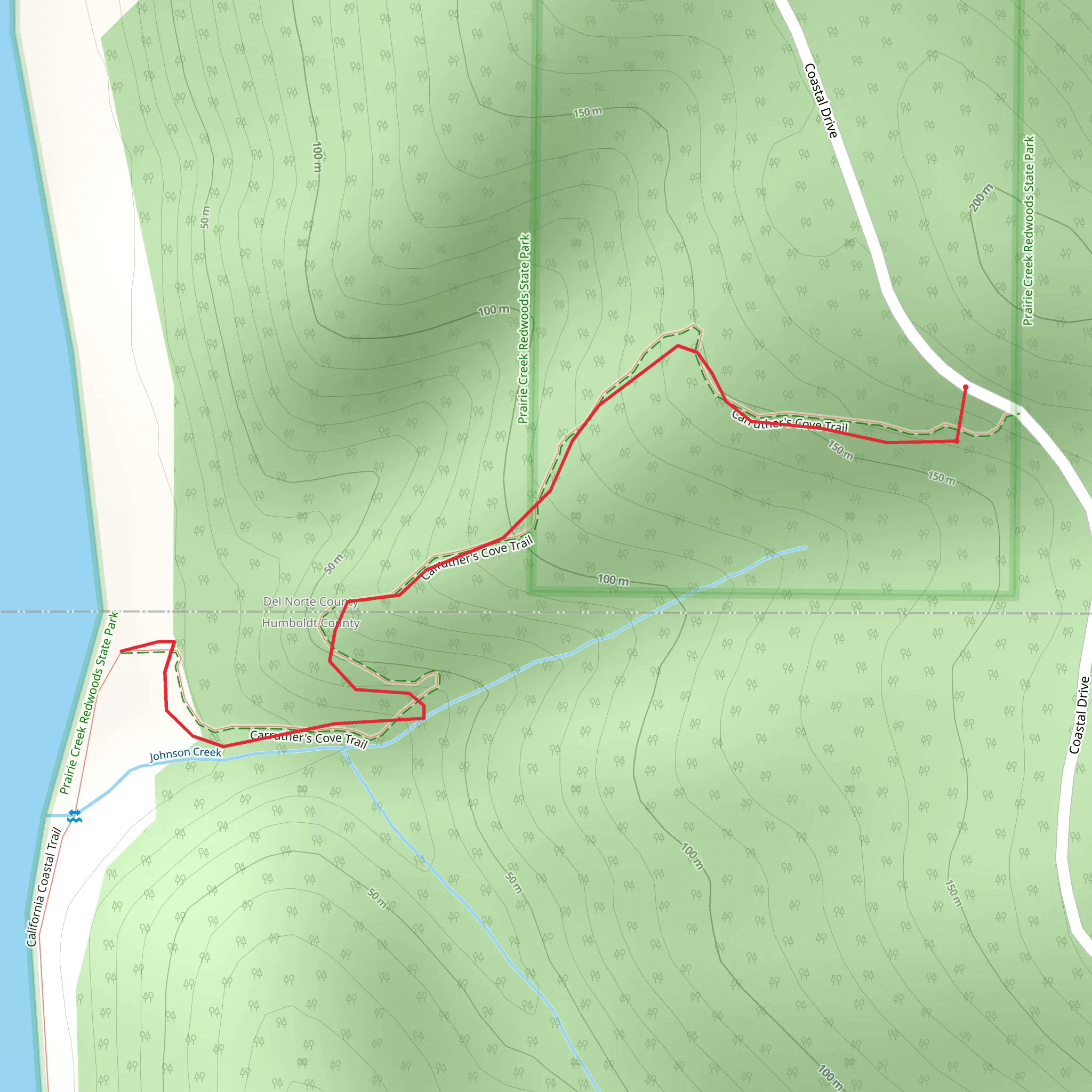 Carruthers Cove Trail mobile static map