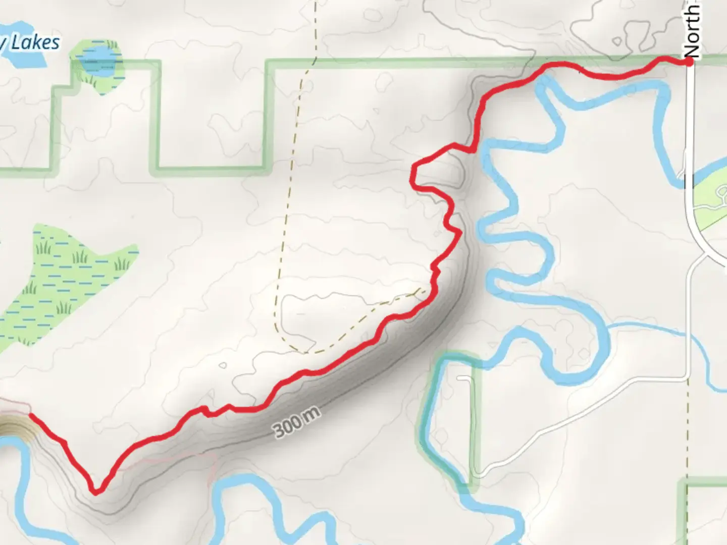 An image depicting the trail NCT - Manistee River and its surrounding area.