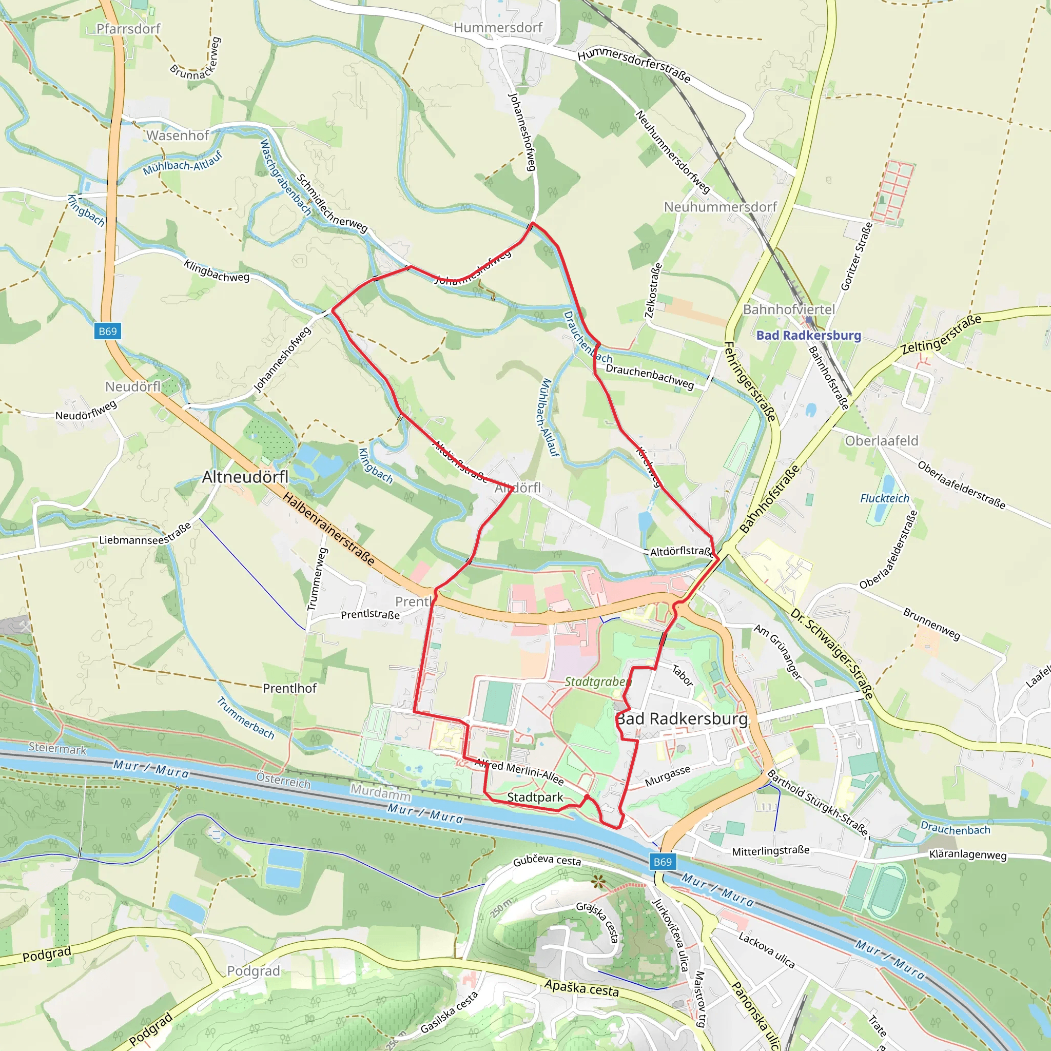 Bad Radkersburg Loop Trail mobile static map