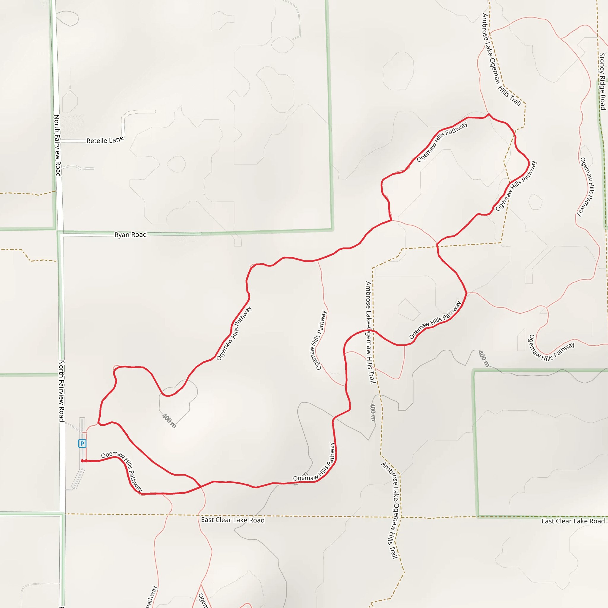 Ogemaw Hills Pathway Loop mobile static map
