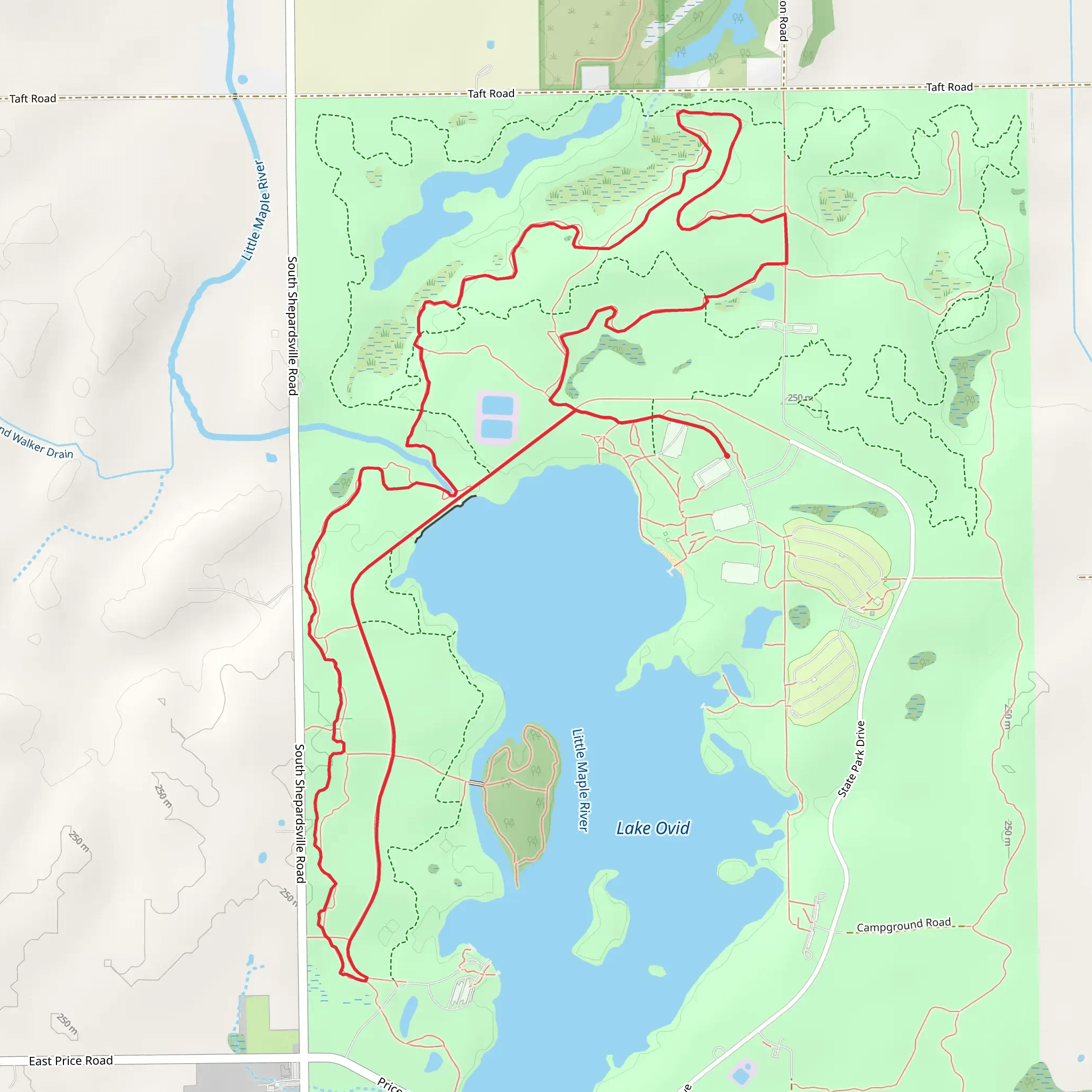 Little Maple River - Lake Ovid Loop mobile static map