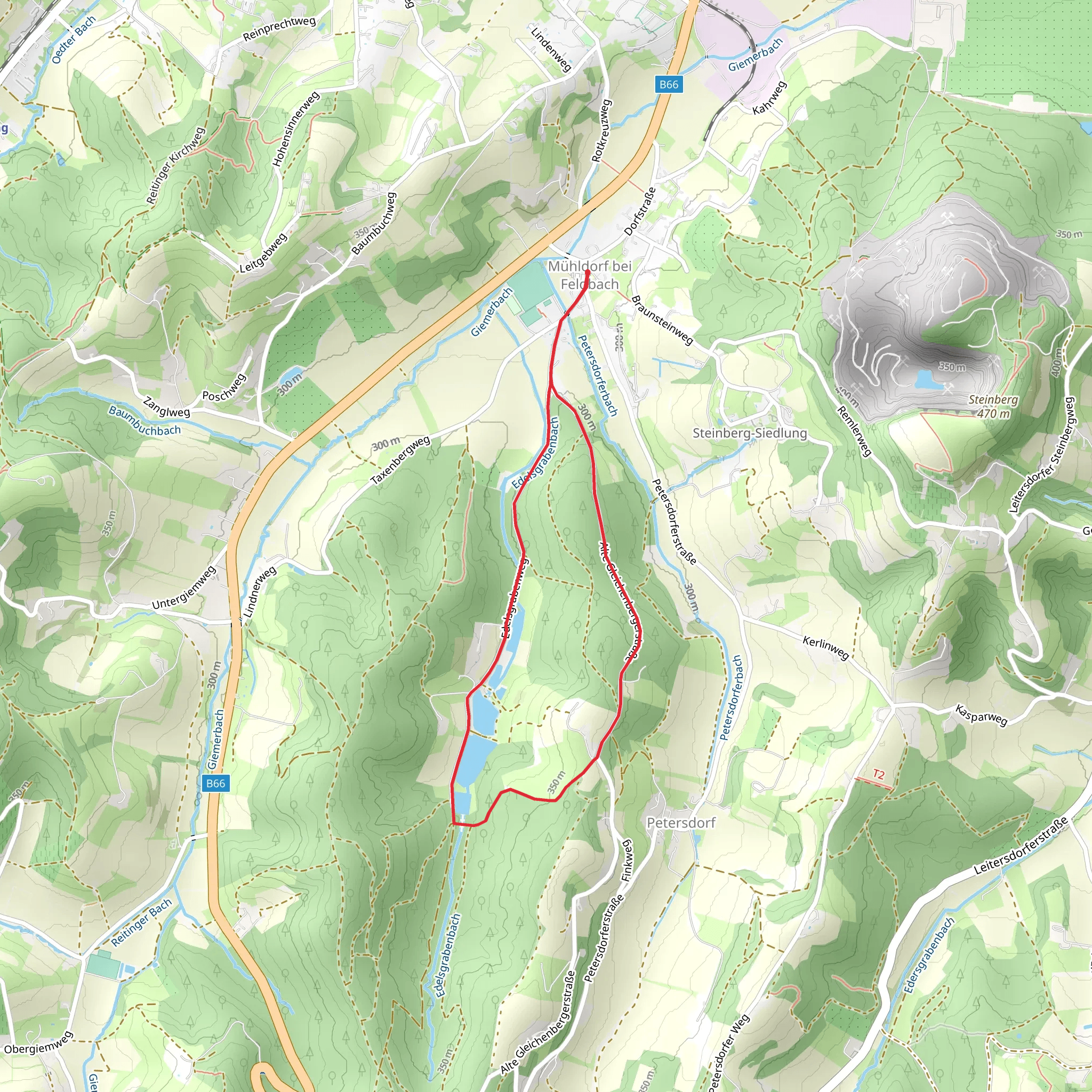 Feldbach - Mühldorf - Fischteichrunde mobile static map