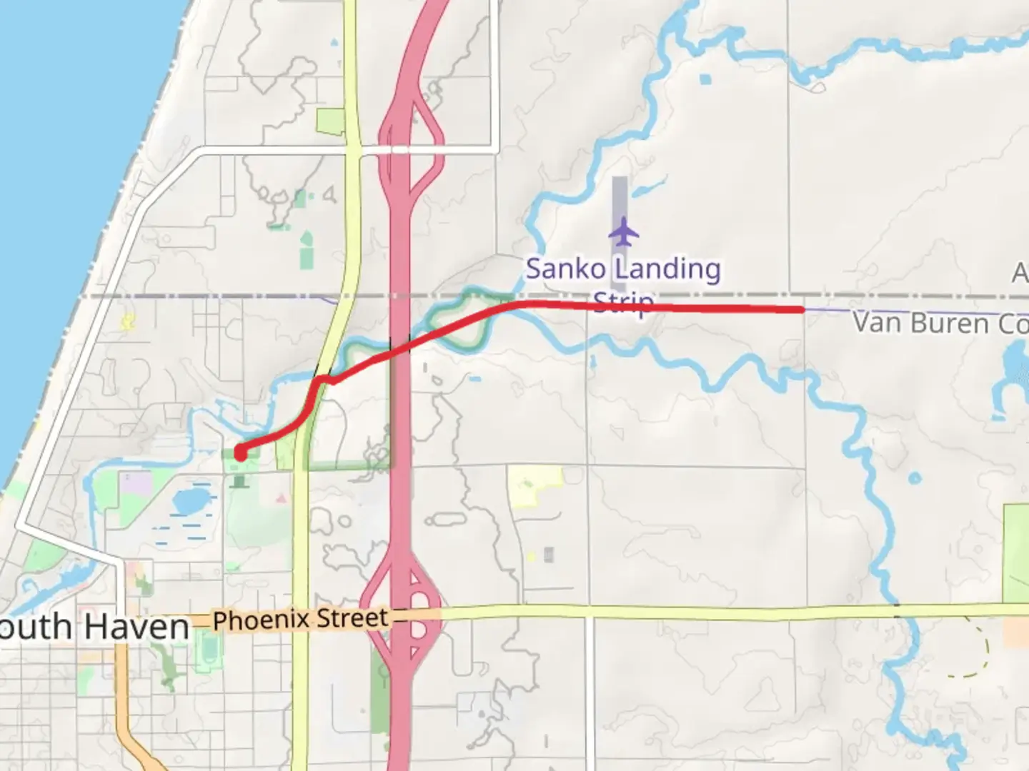 An image depicting the trail Kal-Haven Trail - Short and its surrounding area.