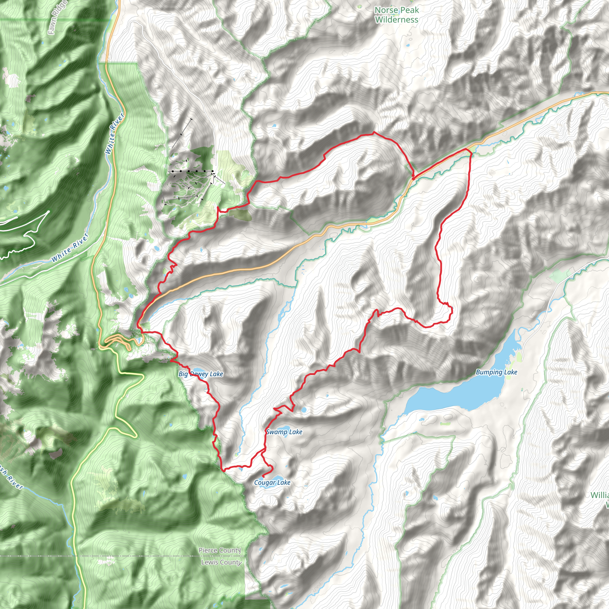 Chinook Pass Loop mobile static map