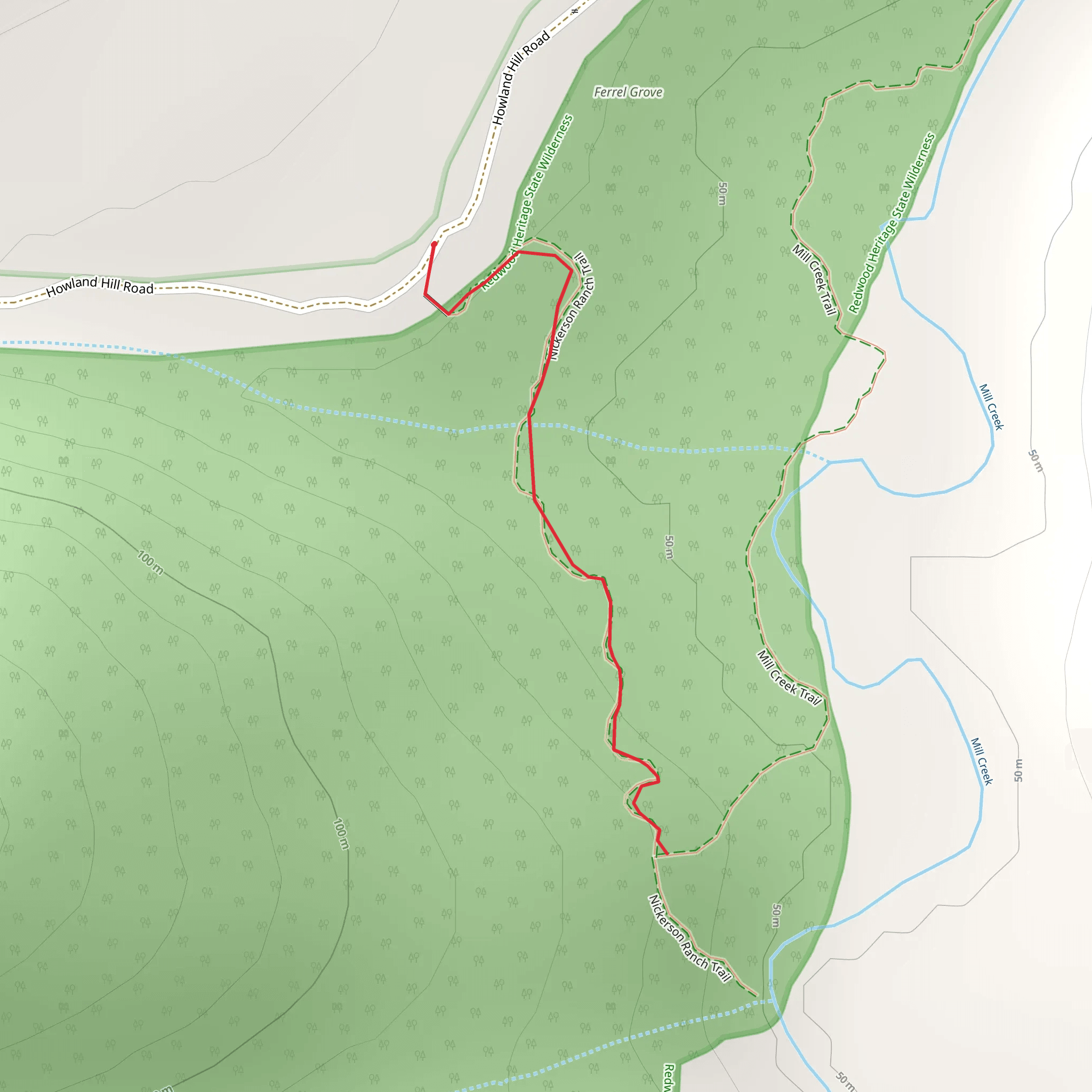 Nickerson Ranch Trail mobile static map
