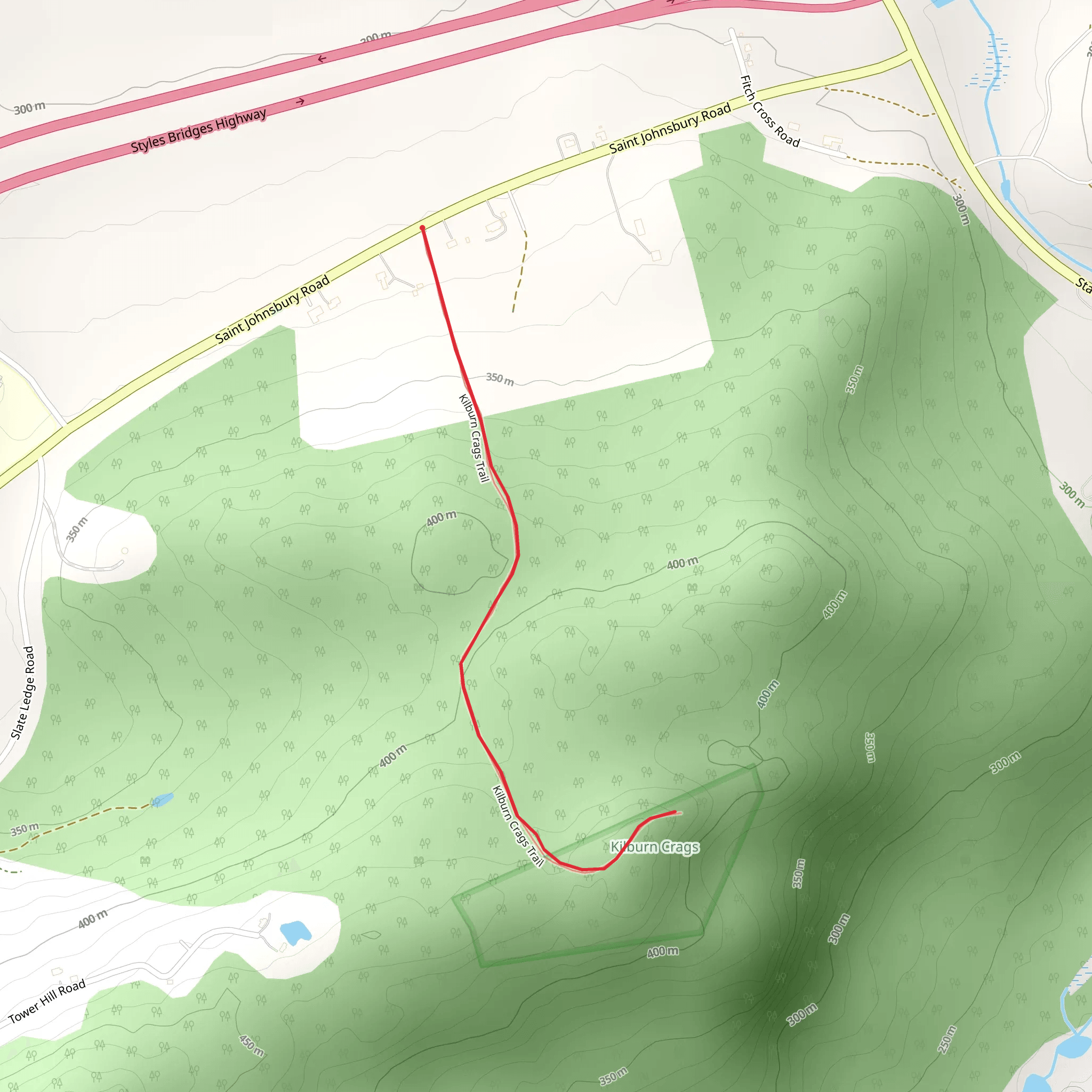 Kilburn Crags Trail mobile static map