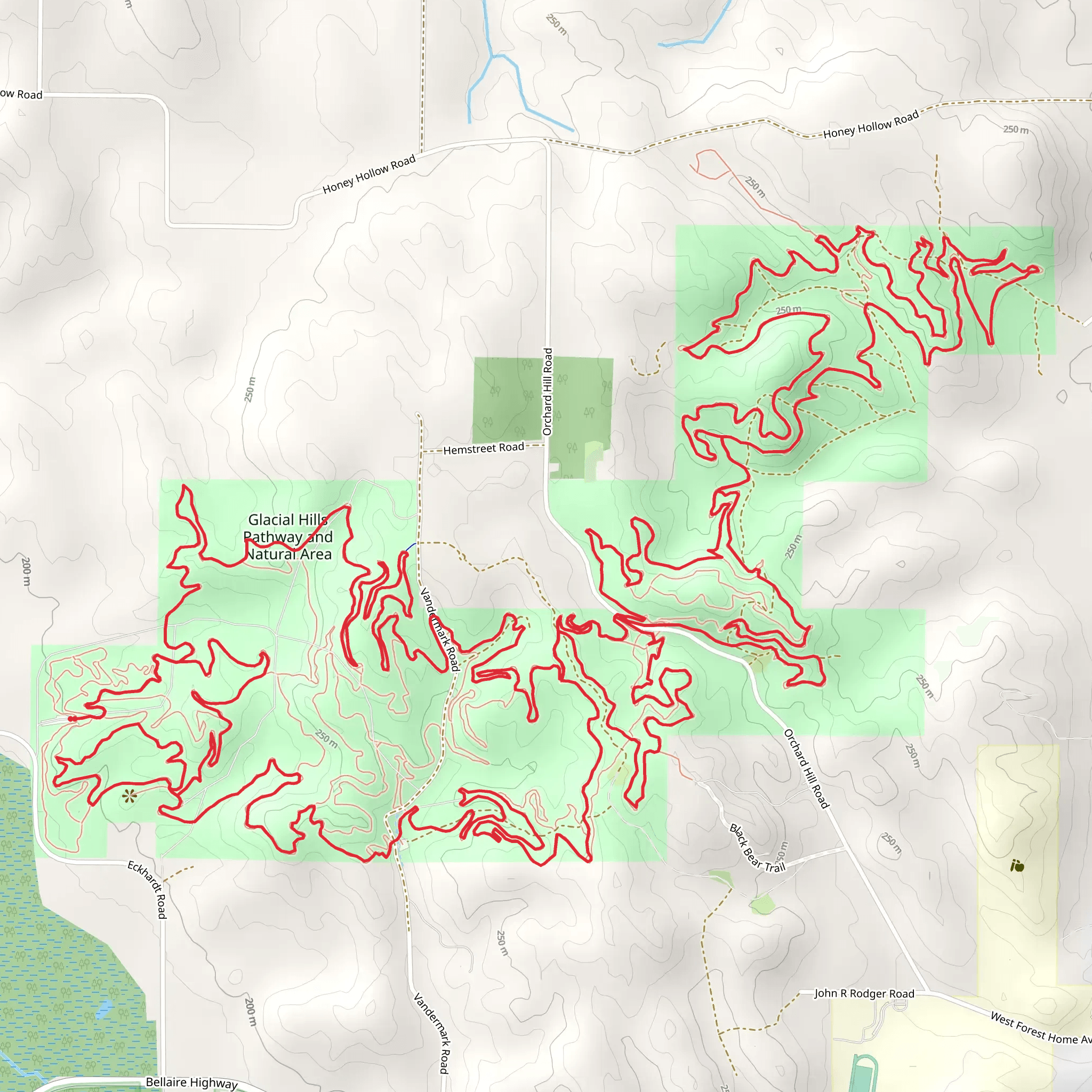 Glacial Hills Pathway and Natural Area Loop mobile static map