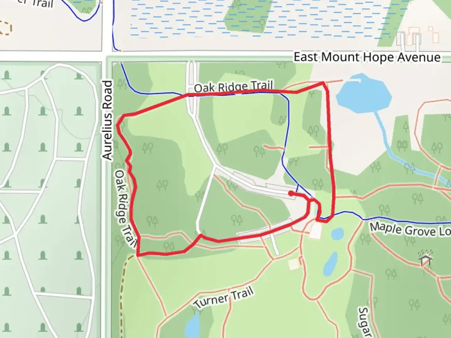 An image depicting the trail Oak Ridge Loop Trail and its surrounding area.