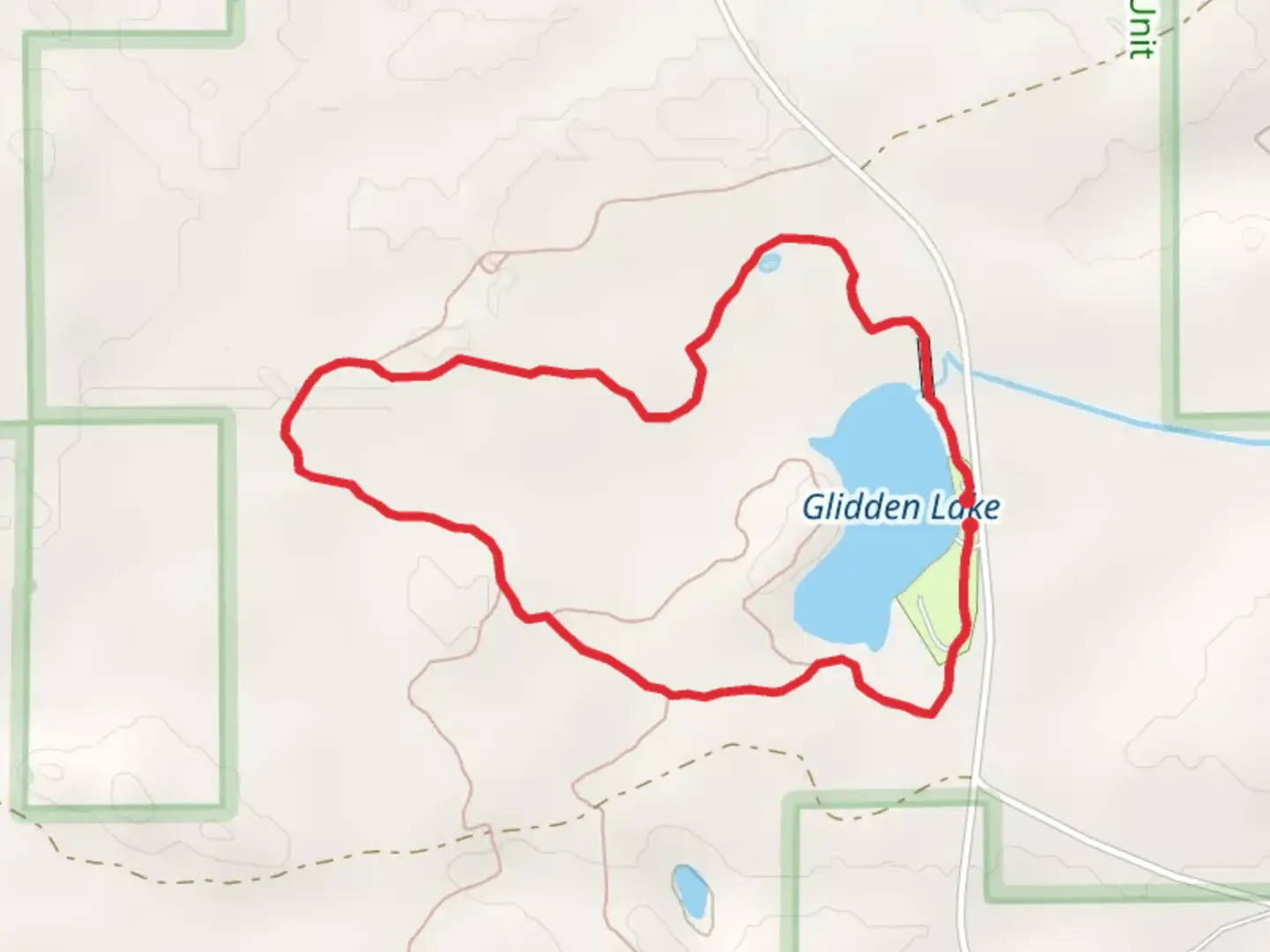An image depicting the trail Lake Mary Plains Pathway and Gidden Lake Loop and its surrounding area.