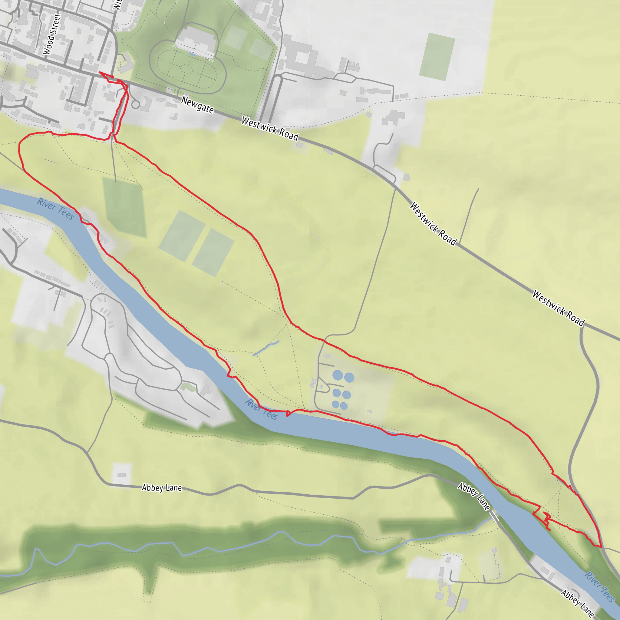 Barnard Castle Riverside Circular Walk mobile static map