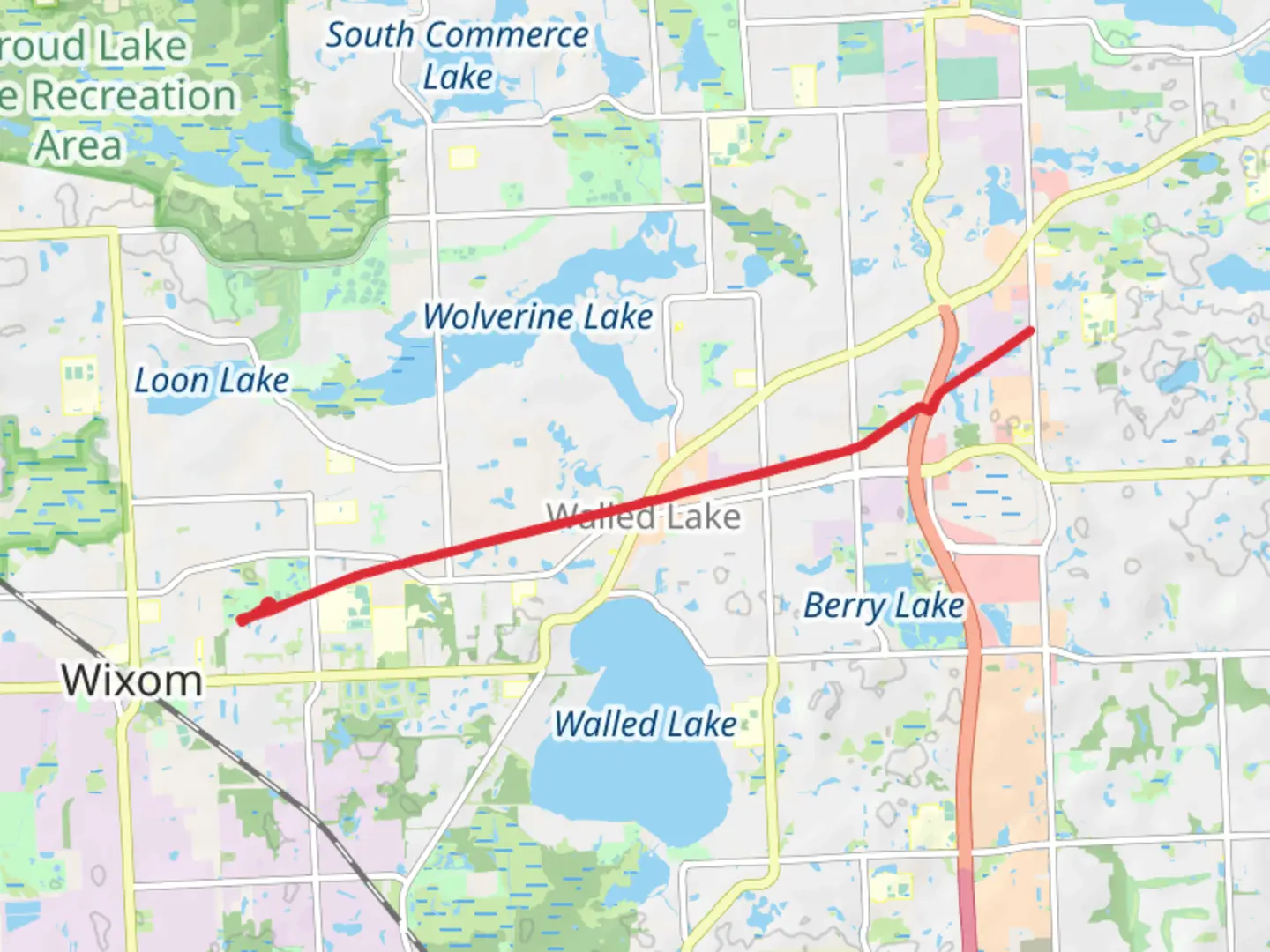An image depicting the trail Michigan Air Line Trail - Gunnar Mettala Park and its surrounding area.