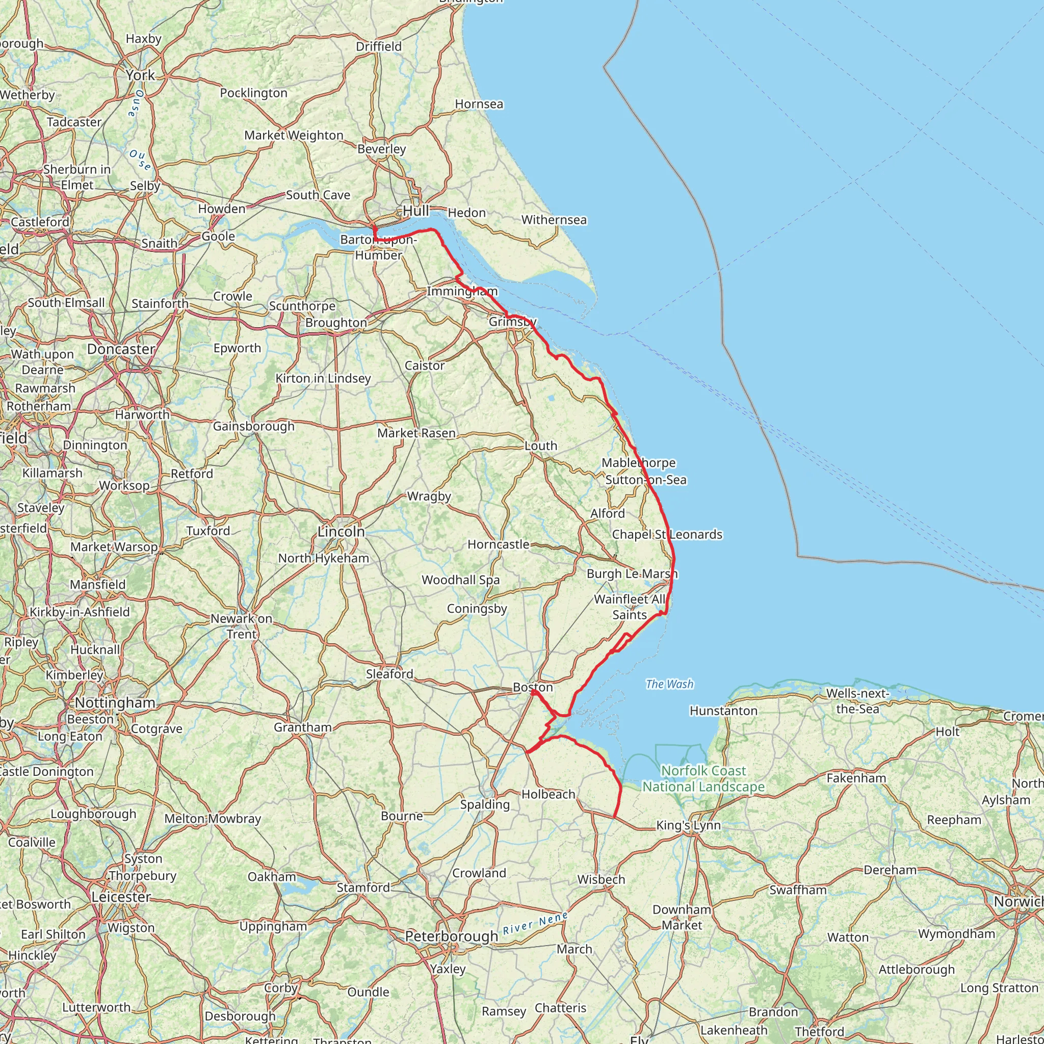 King Charles III England Coast Path - Lincolnshire Coast mobile static map