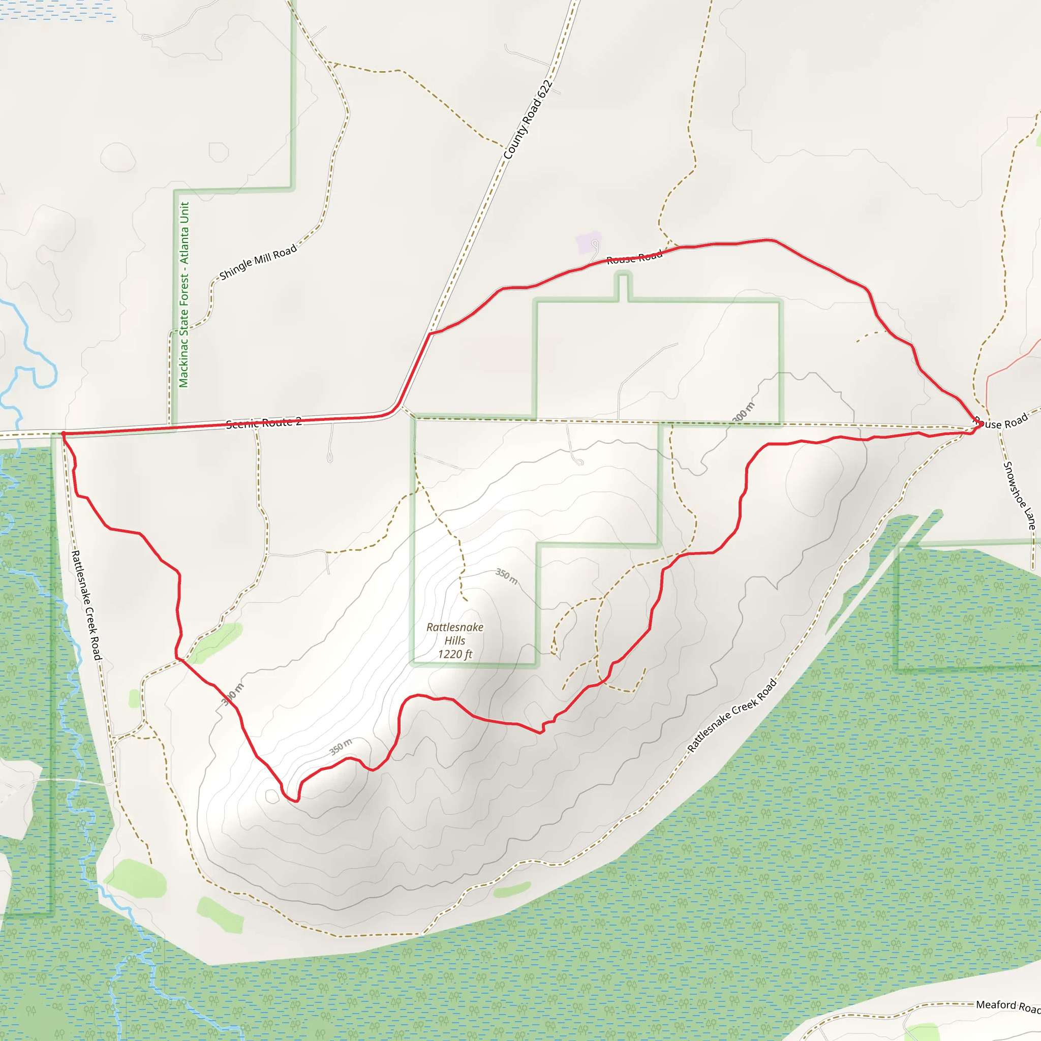 High Country Pathway and Rouse Road Loop mobile static map