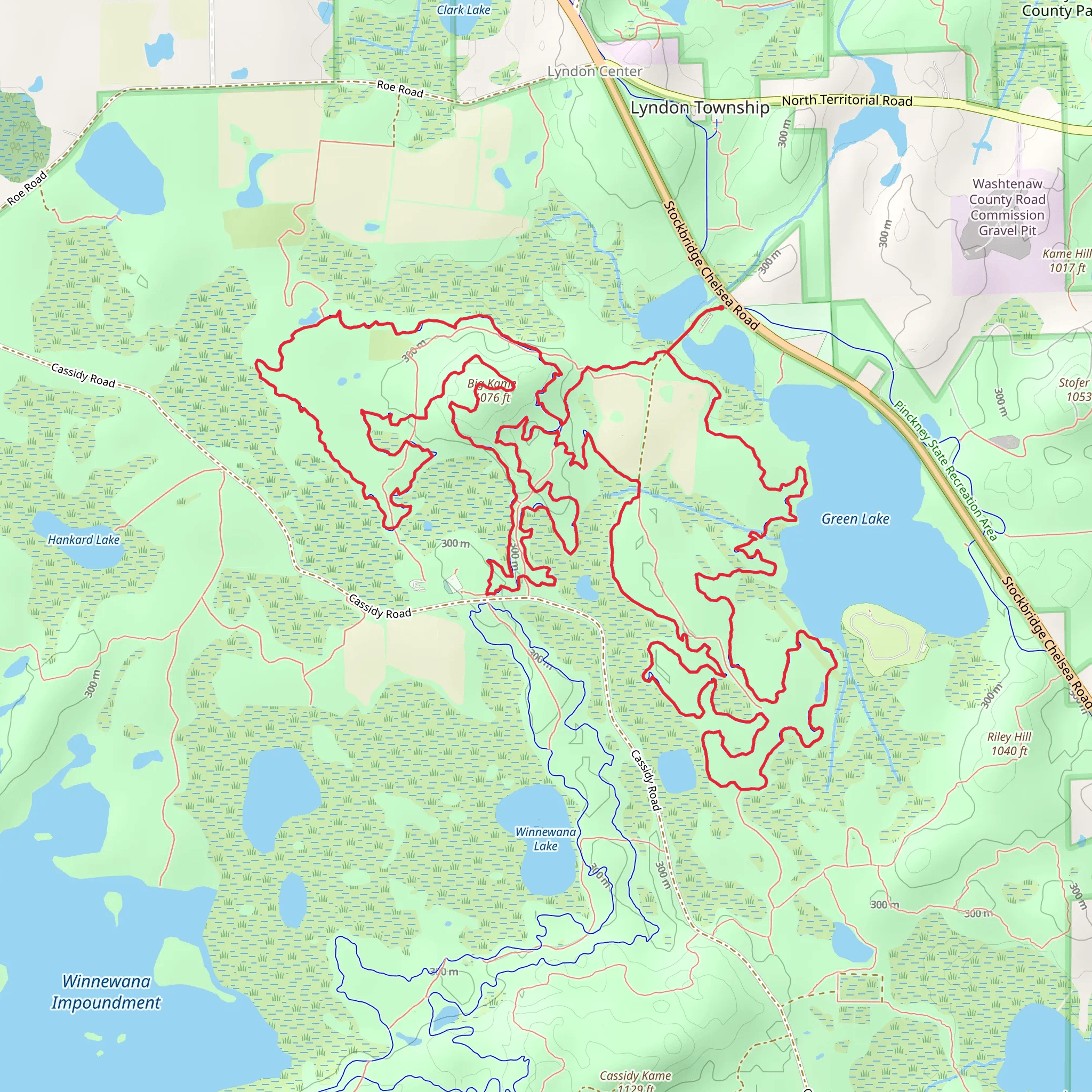 Green Lake - Big Kame Loop mobile static map