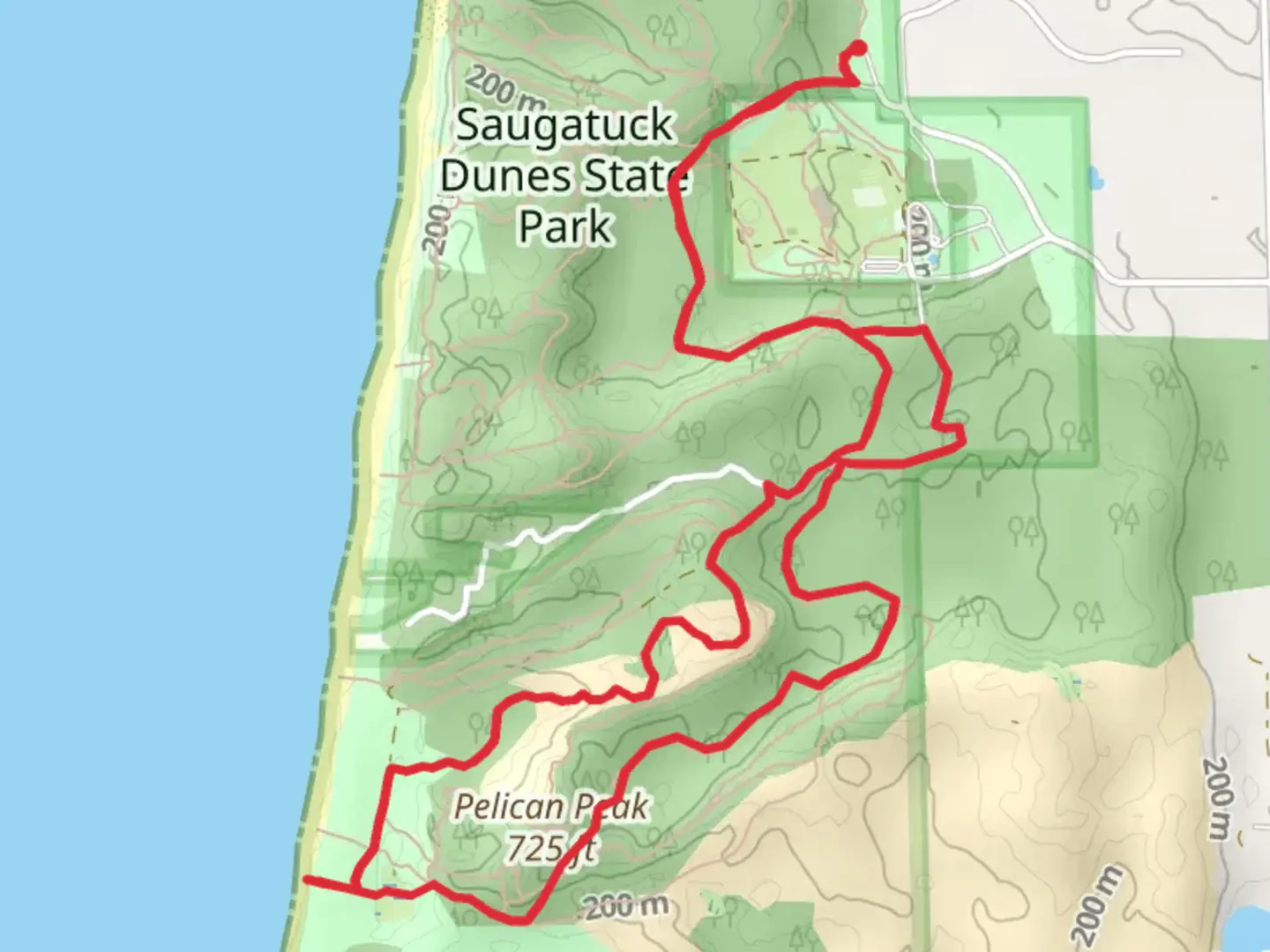 An image depicting the trail Pelican Peak Loop and its surrounding area.