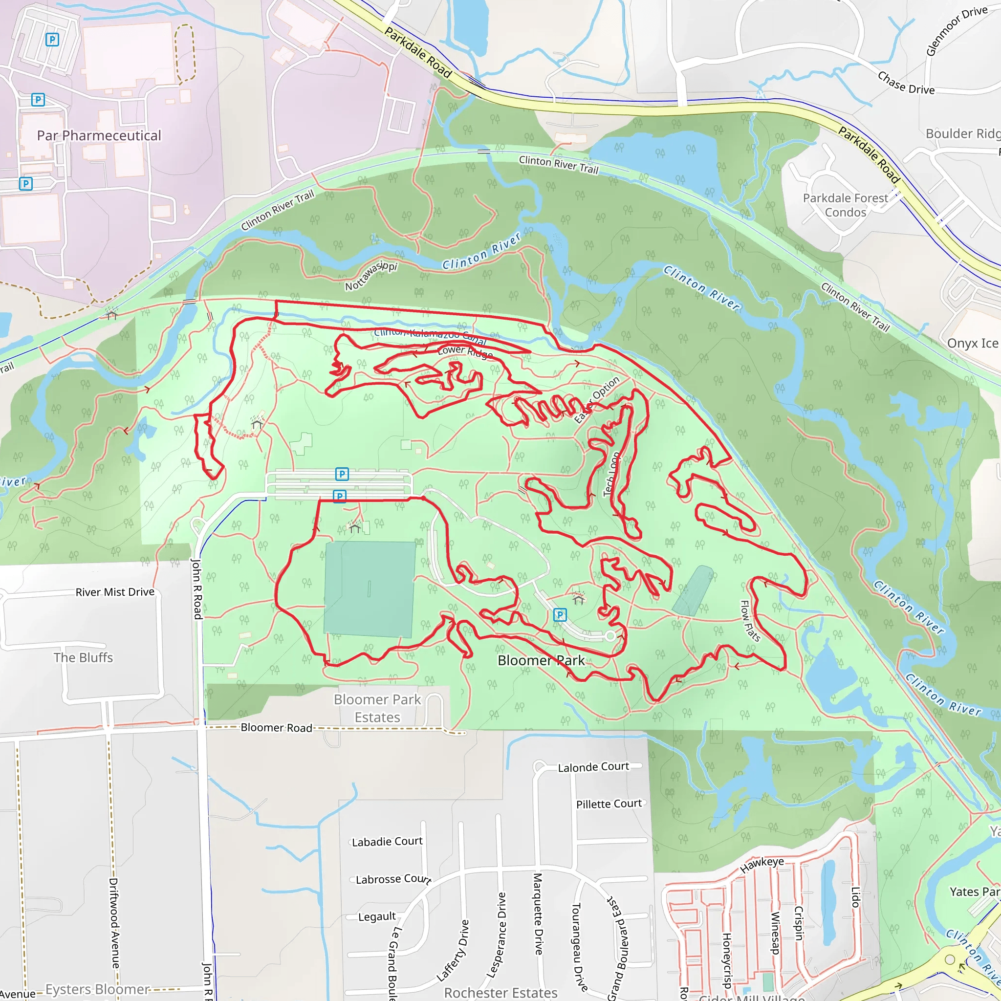Bloomer Park Loop mobile static map