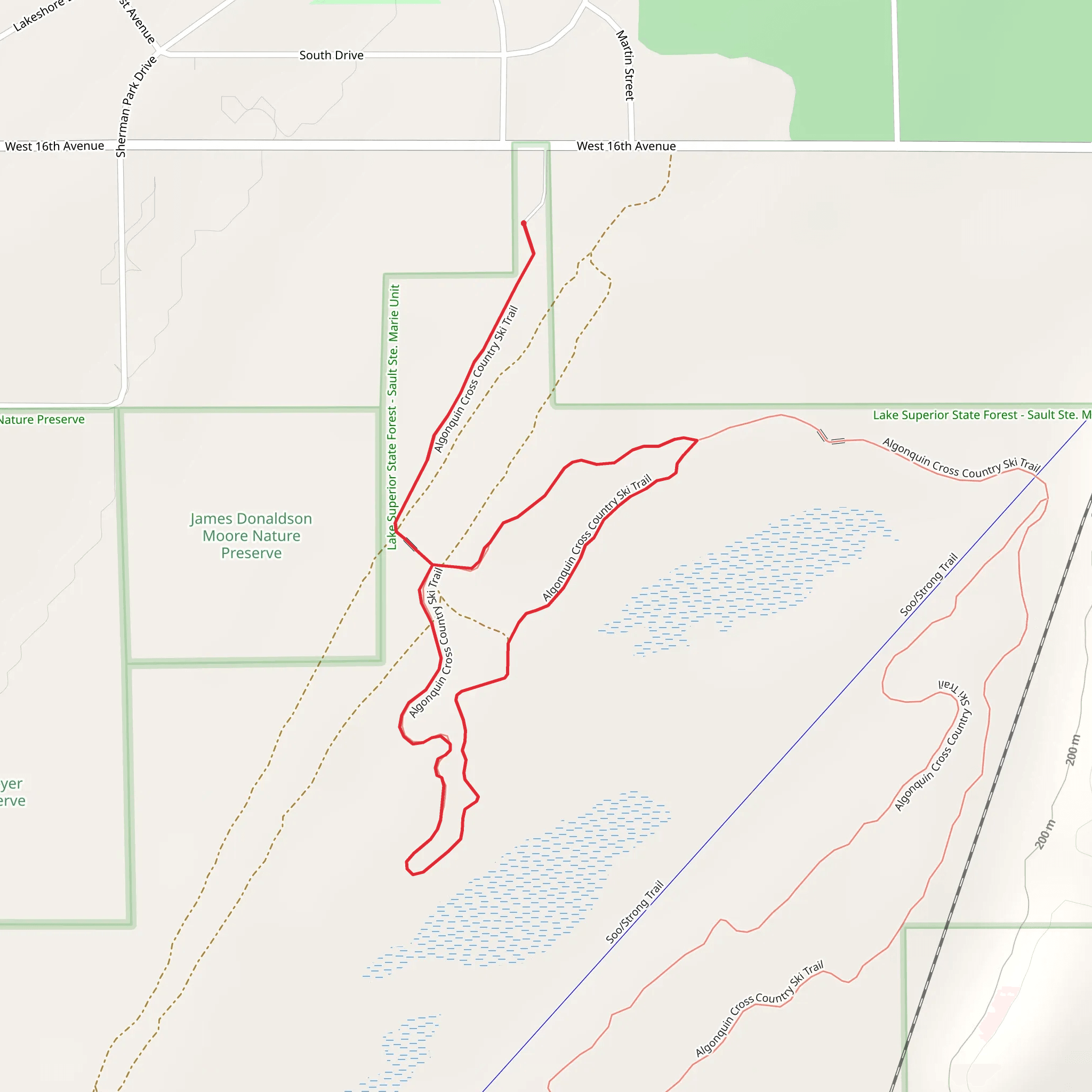 Algonquin Pathway Short Loop mobile static map