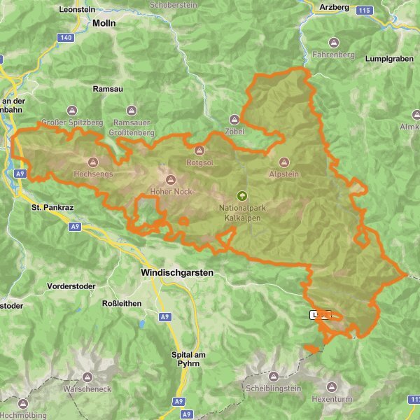 Nationalpark Kalkalpen mobile static map