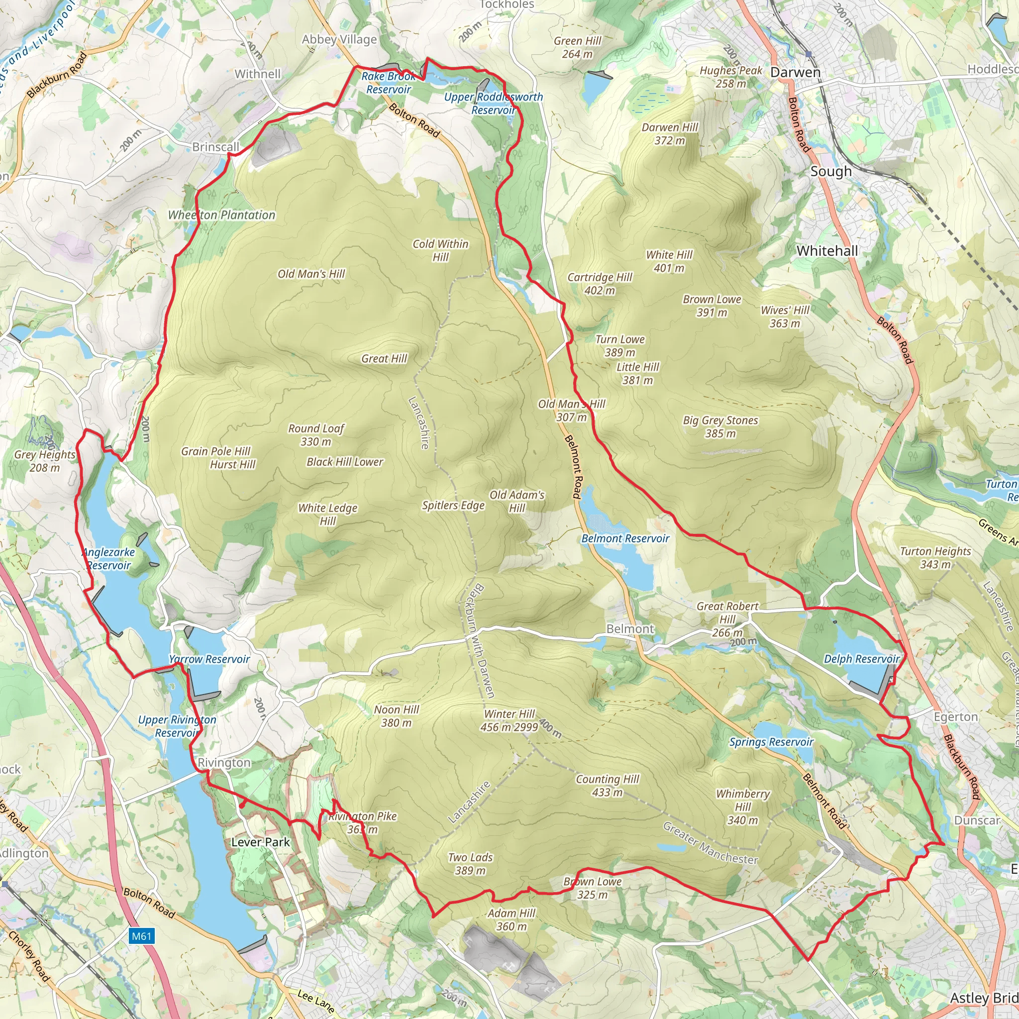 Summit Else Events - Anglezarke Loop Challenge mobile static map