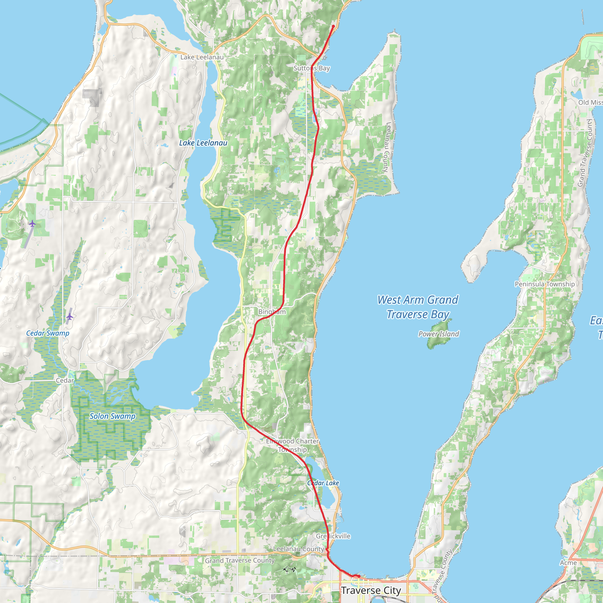 Leelanau Trail mobile static map